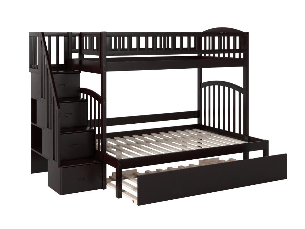 Atlantic Furniture Westbrook Staircase, Twin Over Full Bunk Bed With Stairs Solid Wood
