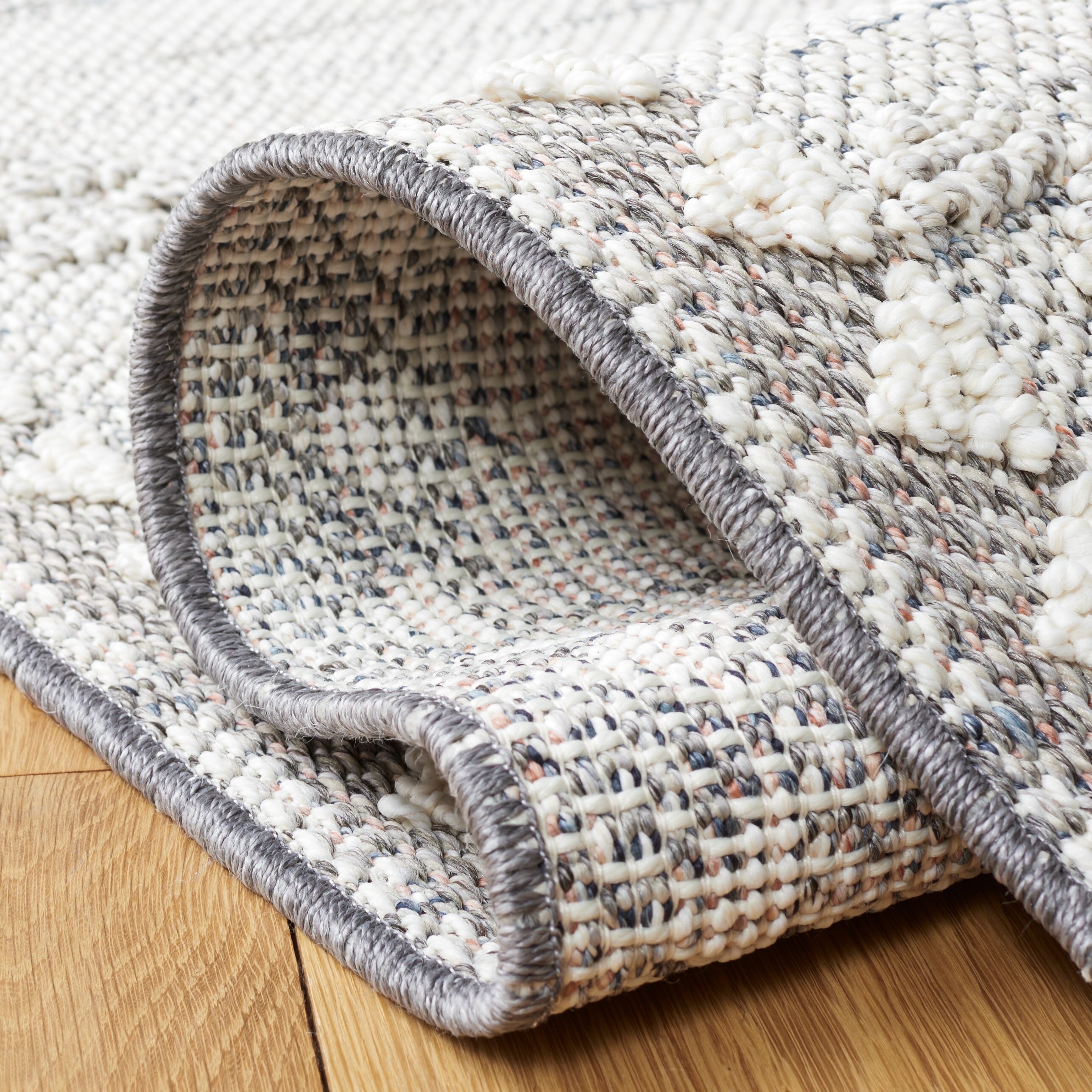 Gray Synthetic Stain-Resistant Non-Slip Washable Rug 54" x 16"