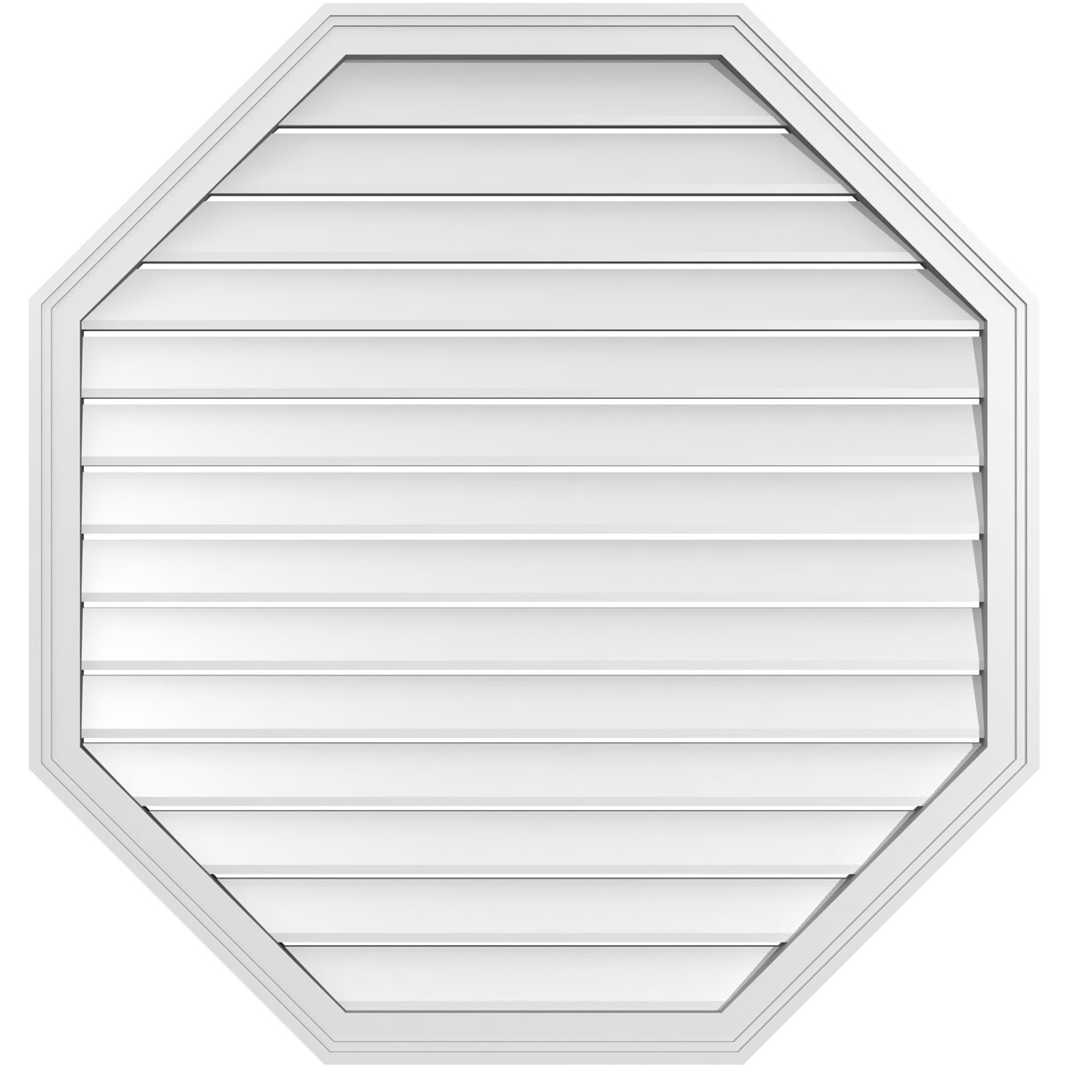 Ekena Millwork GVPOV40X4202SF 40-Inches x 42-Inches Off-white Octagon PVC Gable Louver Vent