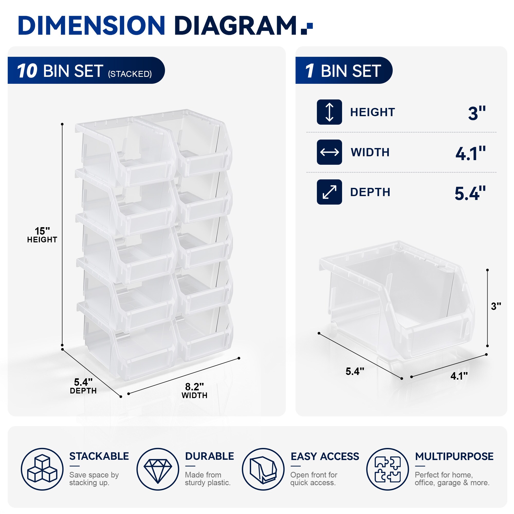 SORBUS SK-SM10-CLR-C Bins-Baskets - View #3