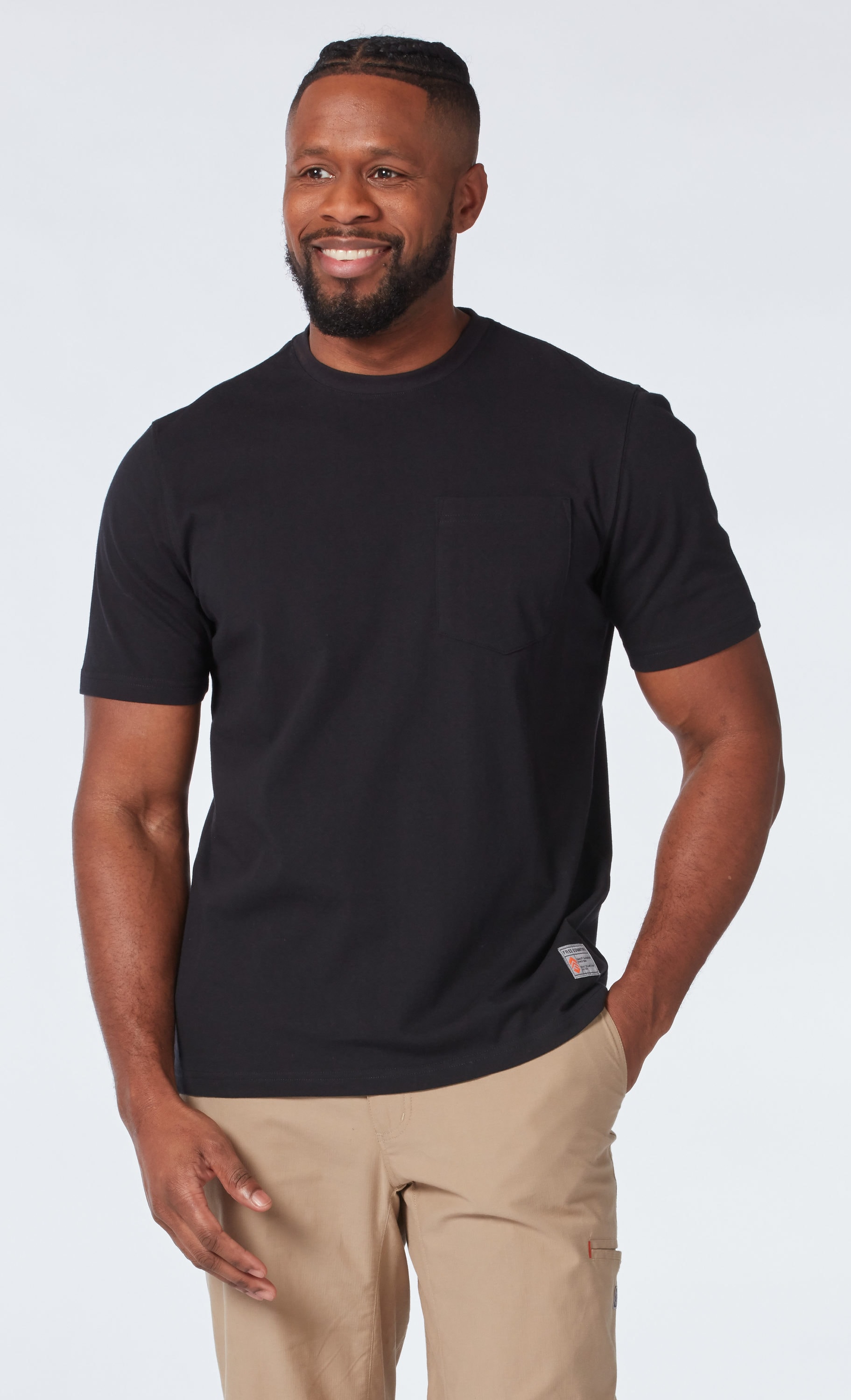 Free Country 12HM1A4699 Men's Black Knit Short sleeve Solid T-shirt ( Medium )