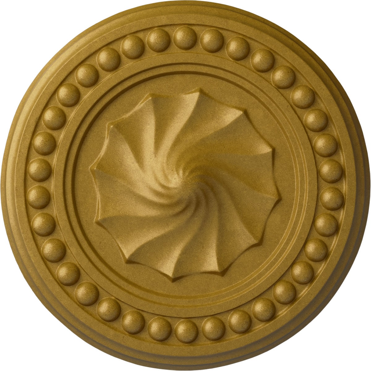 Ekena Millwork CM15FOPGS Foster Shell 15.75-in W x 15.75-in L Painted Pharaohs Gold Polyurethane Whole Ceiling Medallion