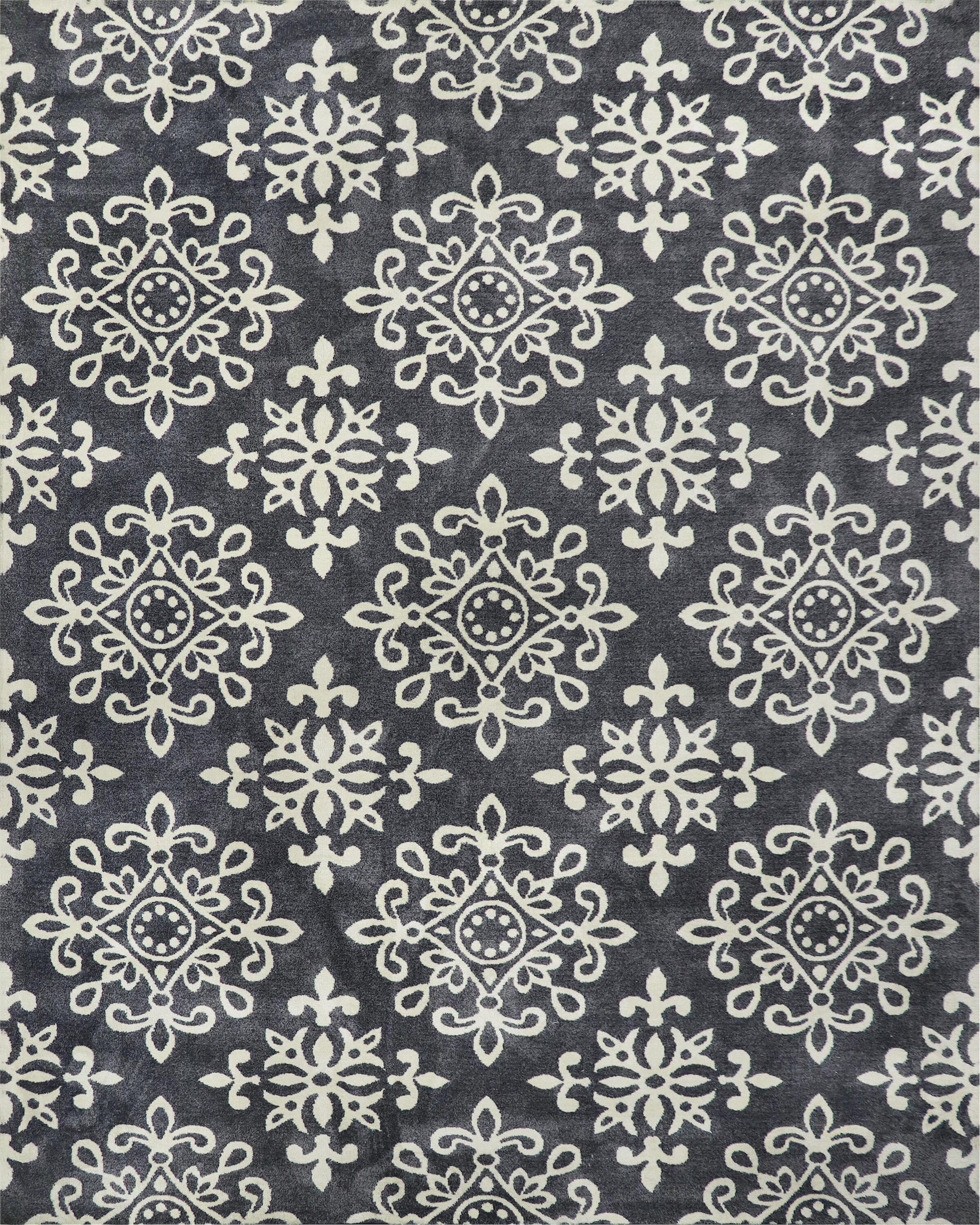 allen + roth JJ-98857 Caprona 8 x 10 (ft) Woven Polyester Slate Rectangular Indoor Medallion Area rug