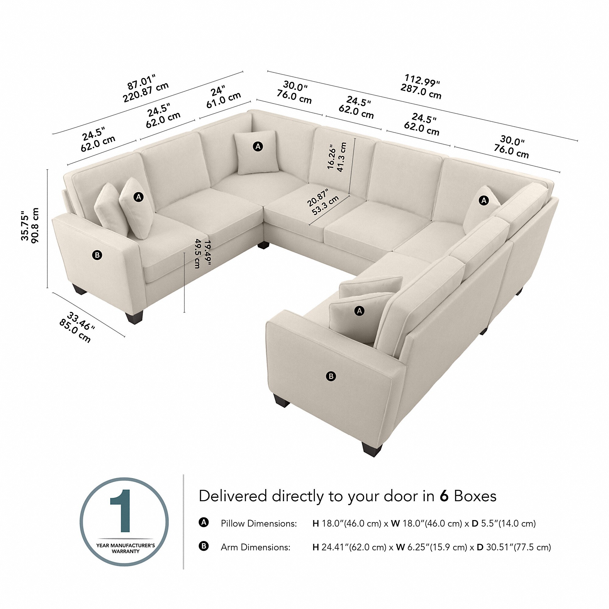 Bush Furniture SNY112SCRH-03K Sofas-Loveseats - View #8