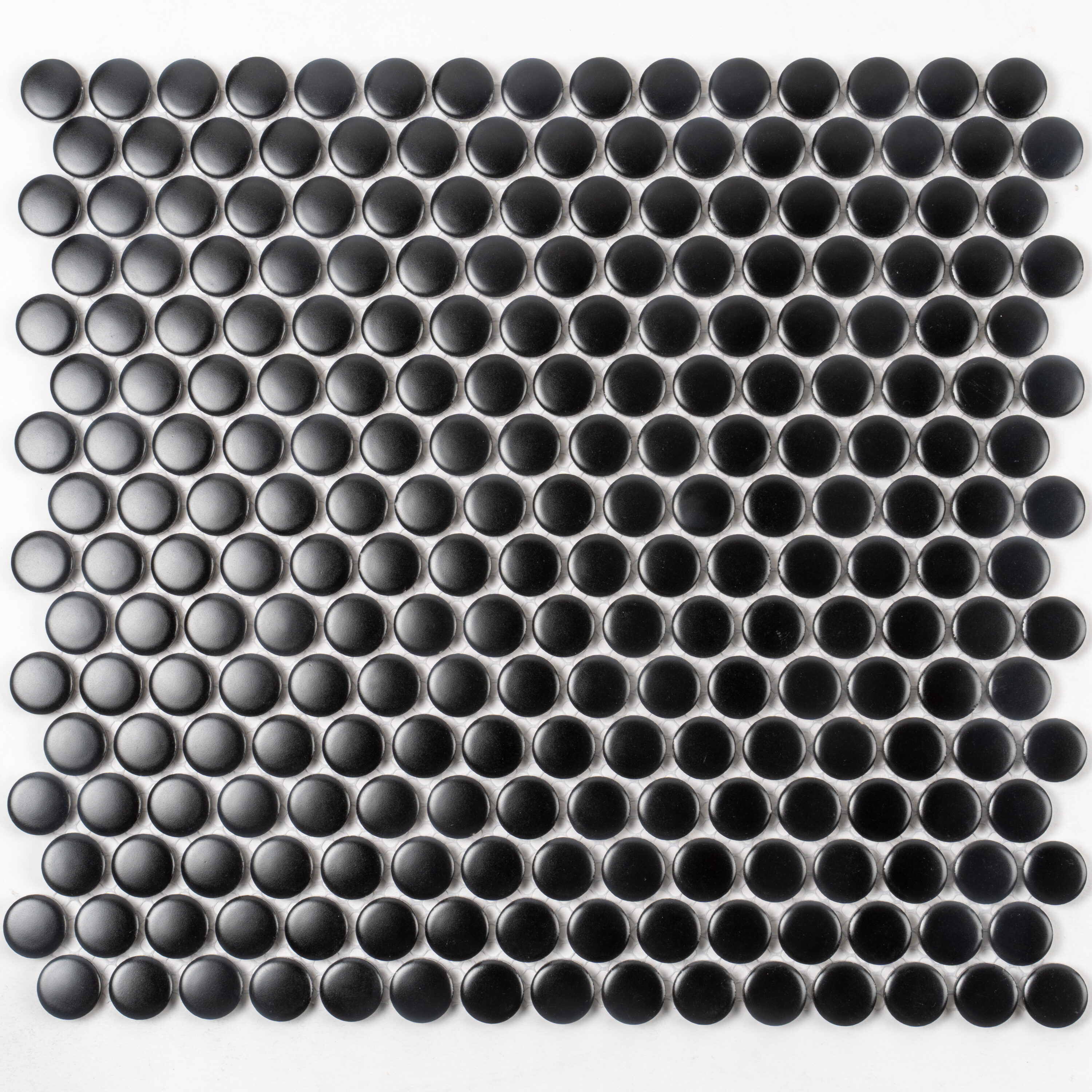 Cirkel 11.46'' x 12.4'' Glossy Black Porcelain Penny Tile Mosaic