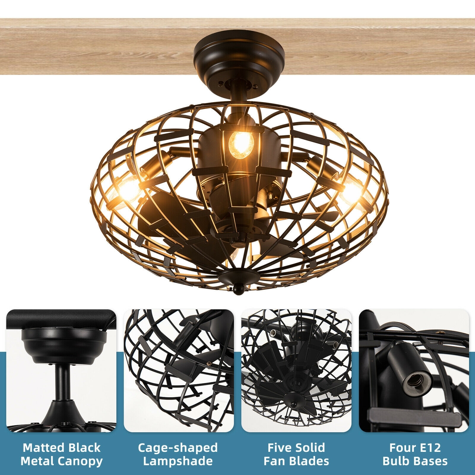 Forclover WYL2-C5266DK Ceiling-Fans - View #5