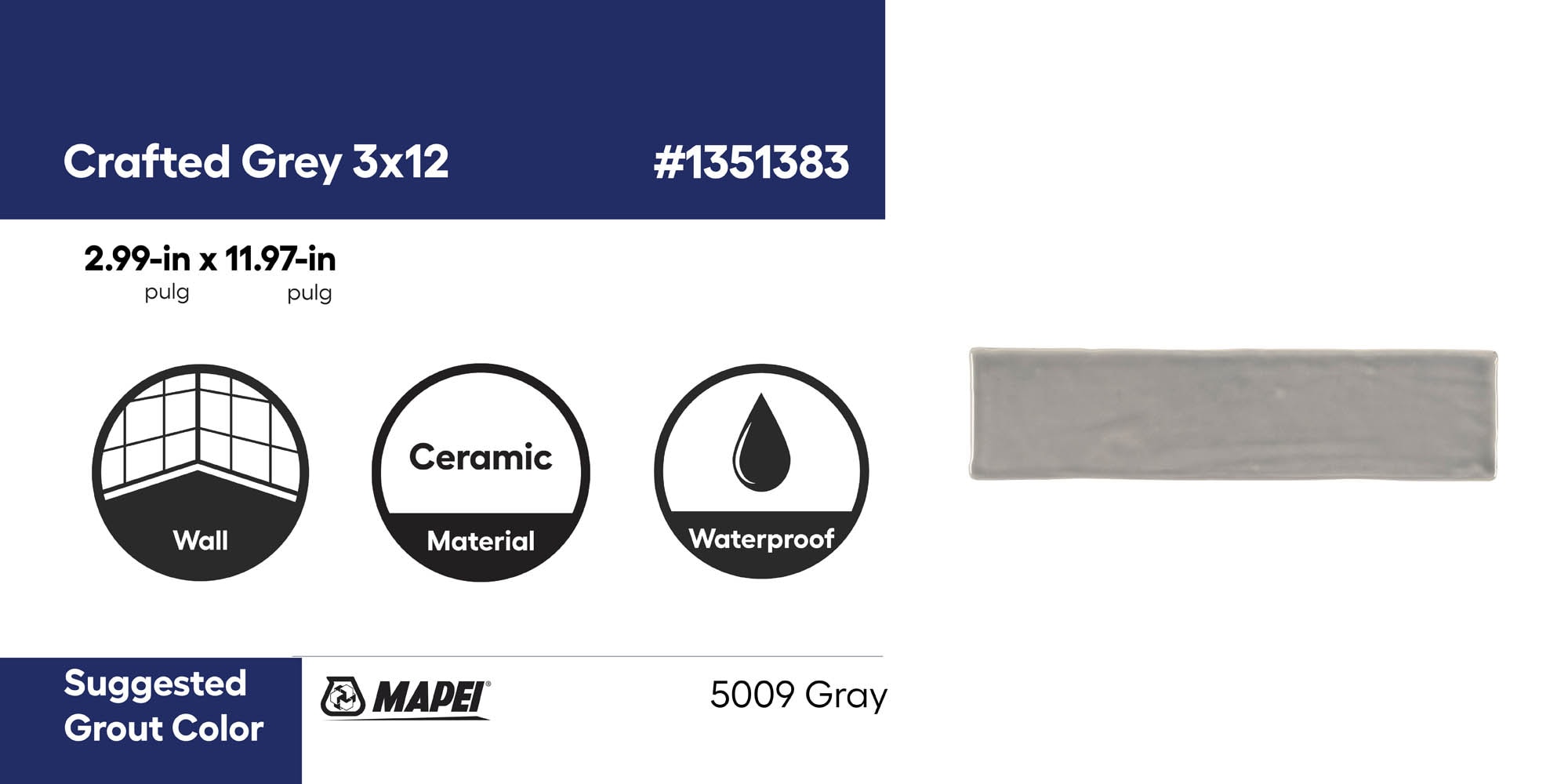 Boutique Ceramic LWBOUT0312GREY Ceramic-Tile - View #9