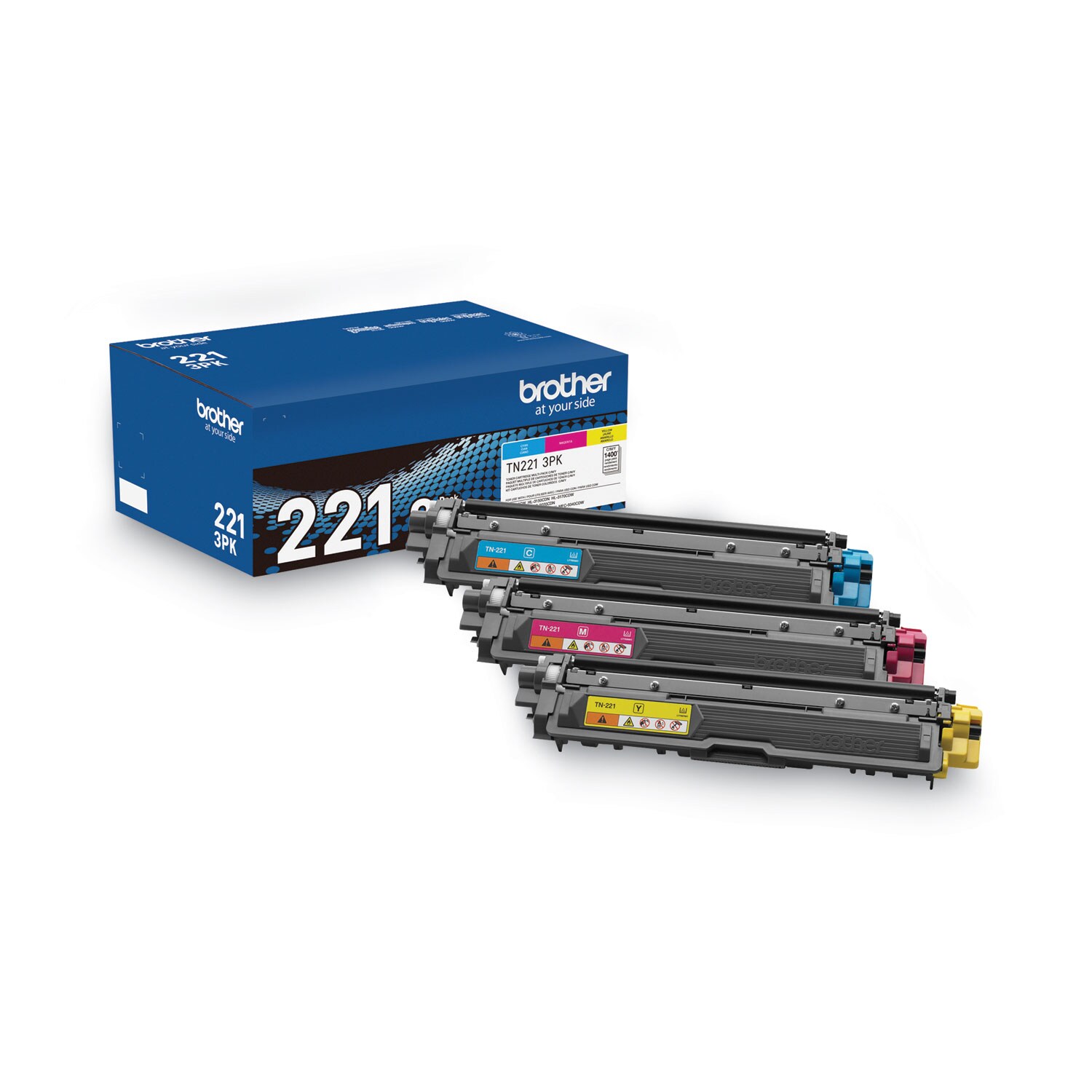 Brother TN2213PK Toner 1400 Page-Yield Cyan/Magenta/Yellow #TN2213PK