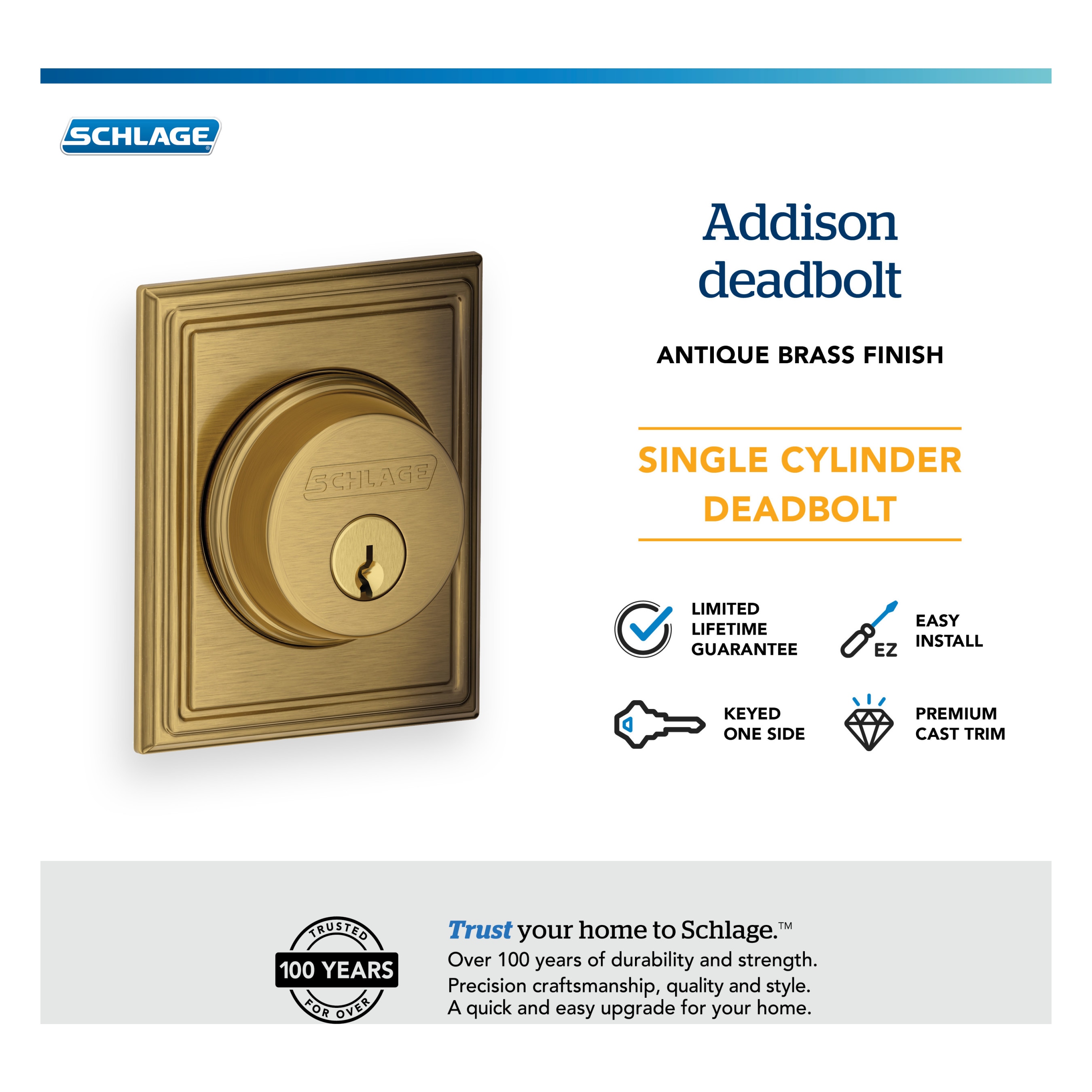 Schlage B60 ADD 609 Door-Deadbolts - View #4