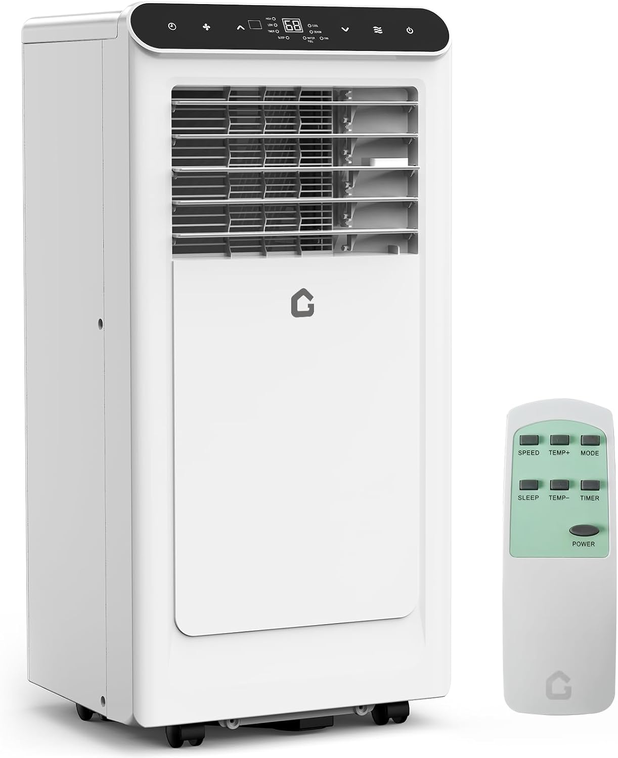 Qeetex LXLS-PHK-337DW8VN 8000 BTU Portable Air Conditioner 3 in 1 Cooling Fan and Dehumidifier Unit for Rooms up to 350 Sq Ft with Remote Control 24 Hour Timer
