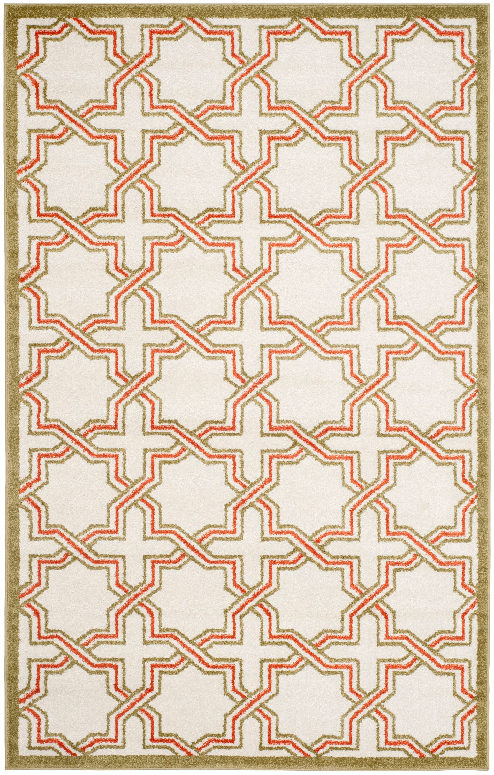 Safavieh AMT413A-6 Amherst Marco 6 x 9 (ft) Loomed Synthetic Ivory/Light Green Rectangular Indoor Geometric Farmhouse/Cottage Area rug
