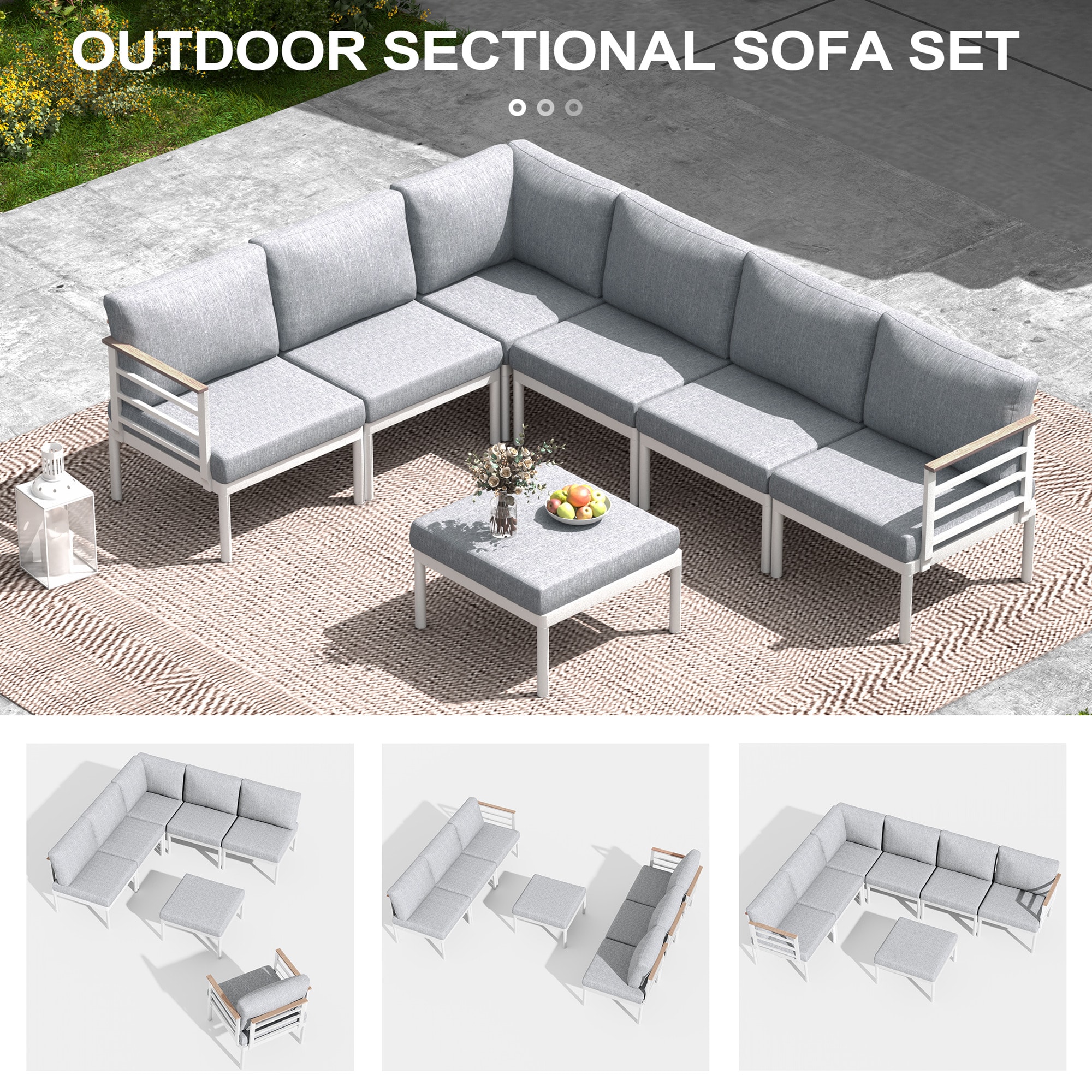 Crestlive Products CL-SF009LGY-7 Patio-Sofas-Daybeds - View #4