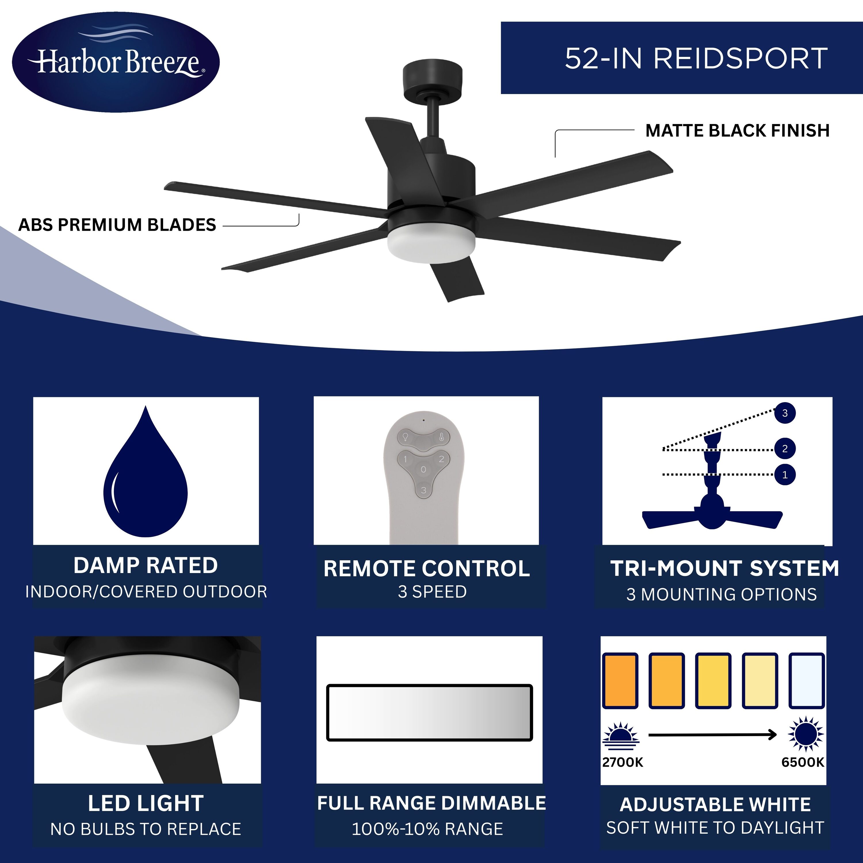 Harbor Breeze RDS52MBK6LR Ceiling-Fans - View #3