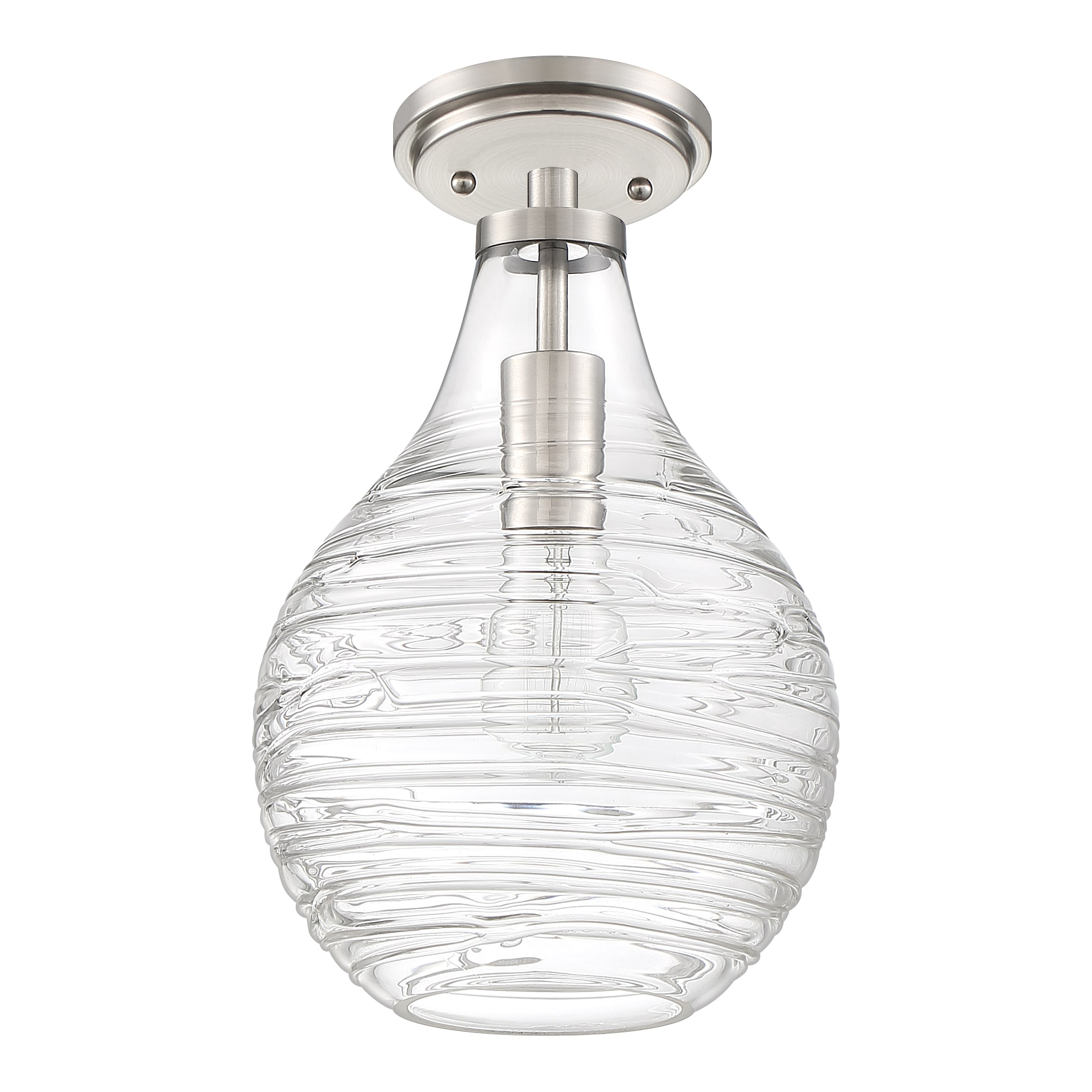 Genie Brushed Nickel Mini Pendant with Clear Glass Shade