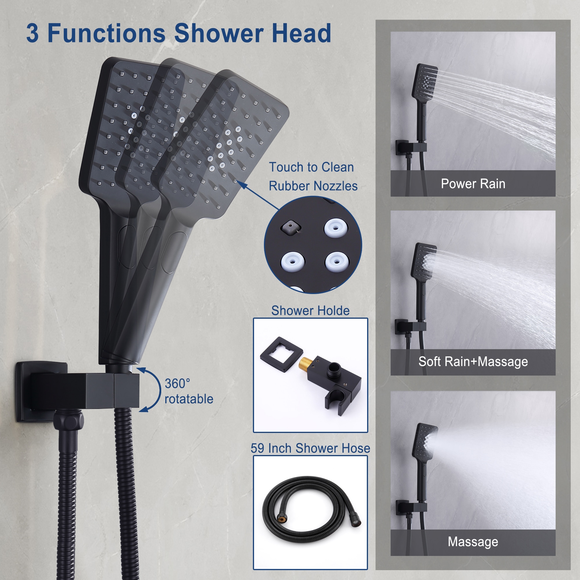 CASAINC CS3502-12BG Showerhead-Bar-Panels - View #5