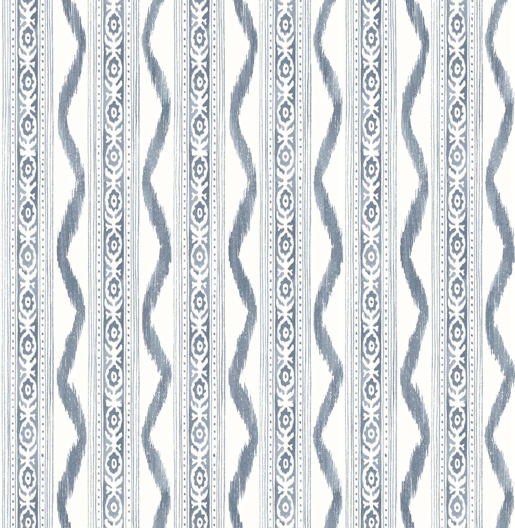 A-Street Prints AST4349 Erin Gates 56.4-Sq. Feet Blue Non-woven Stripes Unpasted Wallpaper