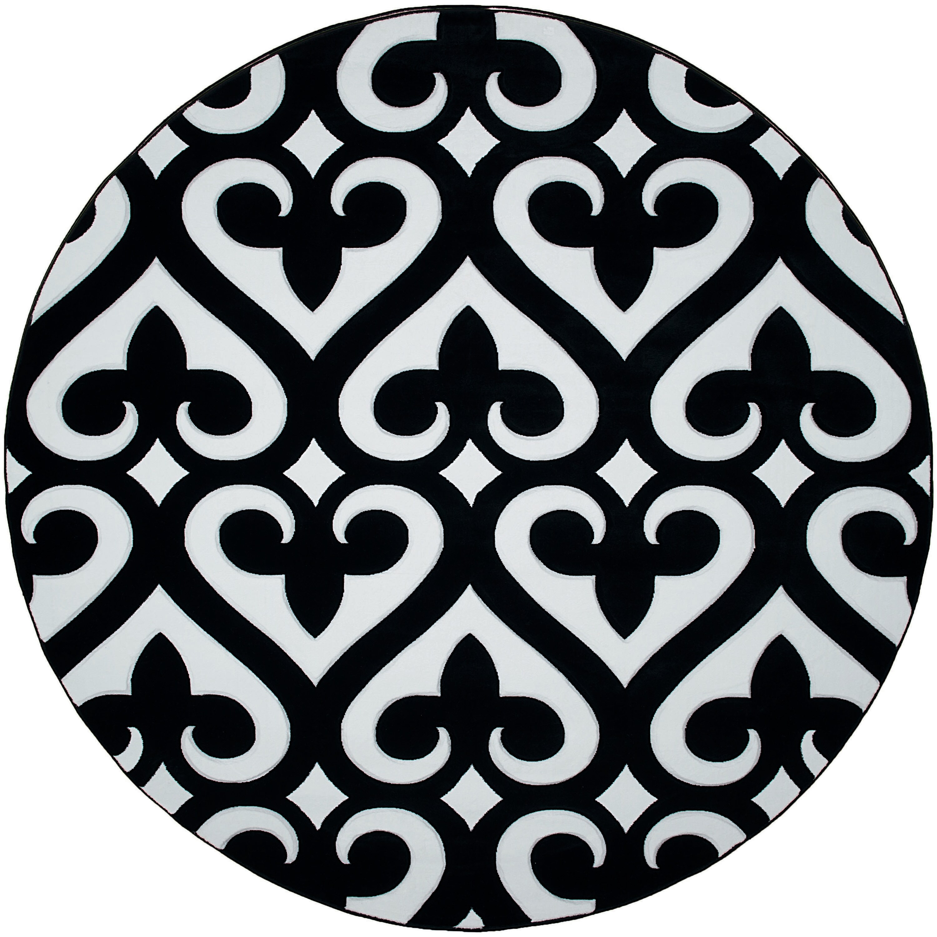 United Weavers Of America 2050 11470 88R Bristol 8 x 8 (ft) Polypropylene Black Round Indoor Geometric Area rug