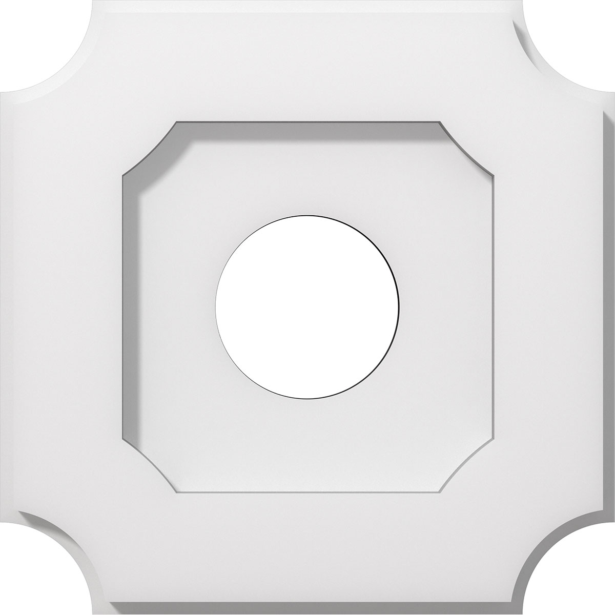 Ekena Millwork CMP10LE-03000 Locke 10-Inches W x 10-Inches L Contemporary White PVC Whole Ceiling Medallion