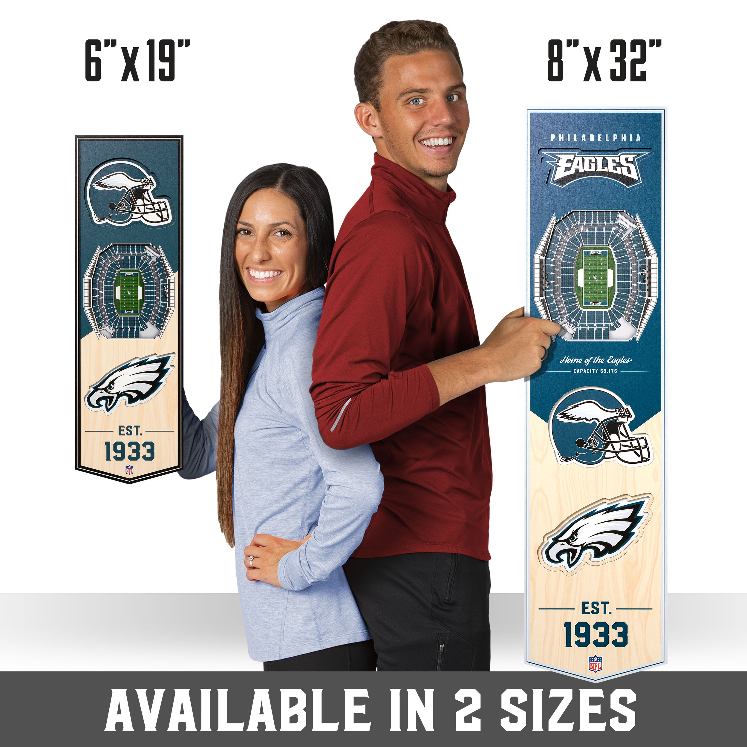 8 x 32 NFL Philadelphia Eagles 3D Stadium Banner