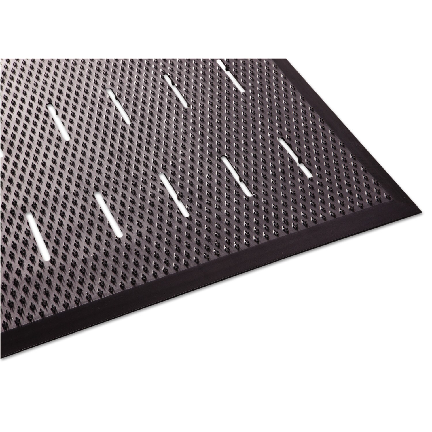 3'x10' Rectangle Solid Plastic Floor Mat Black - Guardian