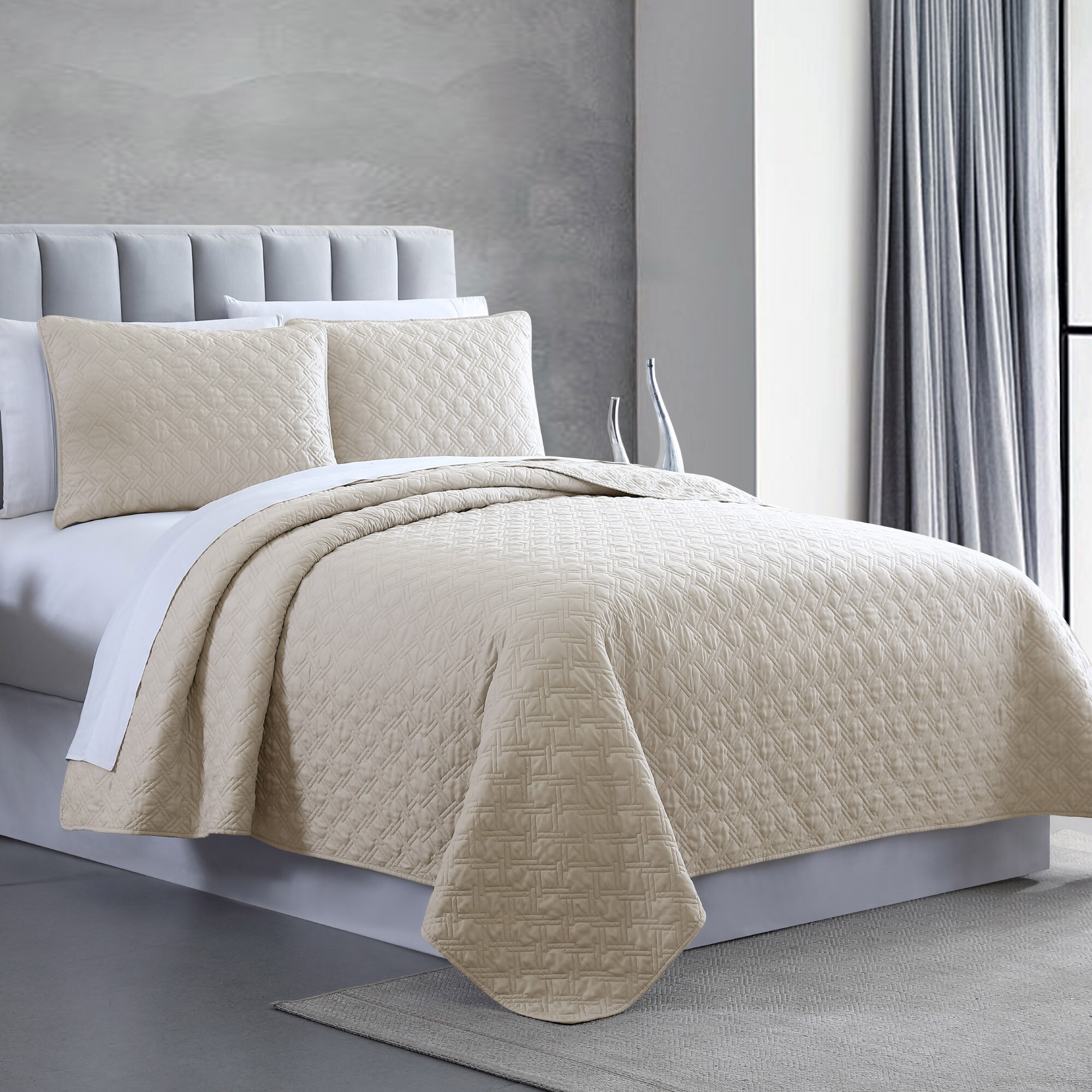 Modern Threads 3WSDQLTE-ALD-KG 3-Piece Almond King Comforter Set