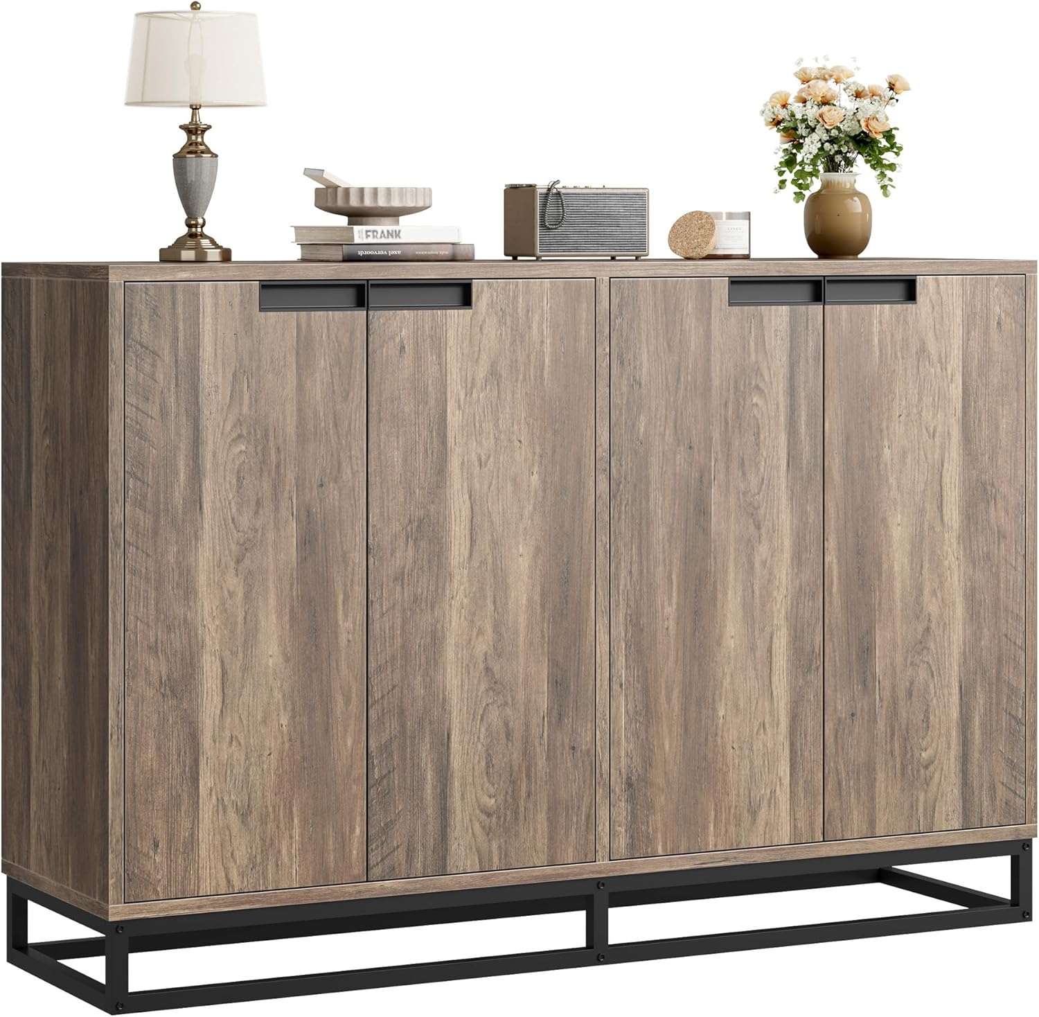 Qeetex Features four door design with four adjustable shelves providing ample storage for various household items with built in practical and beautiful handles #AWEPHK33U7MGPE