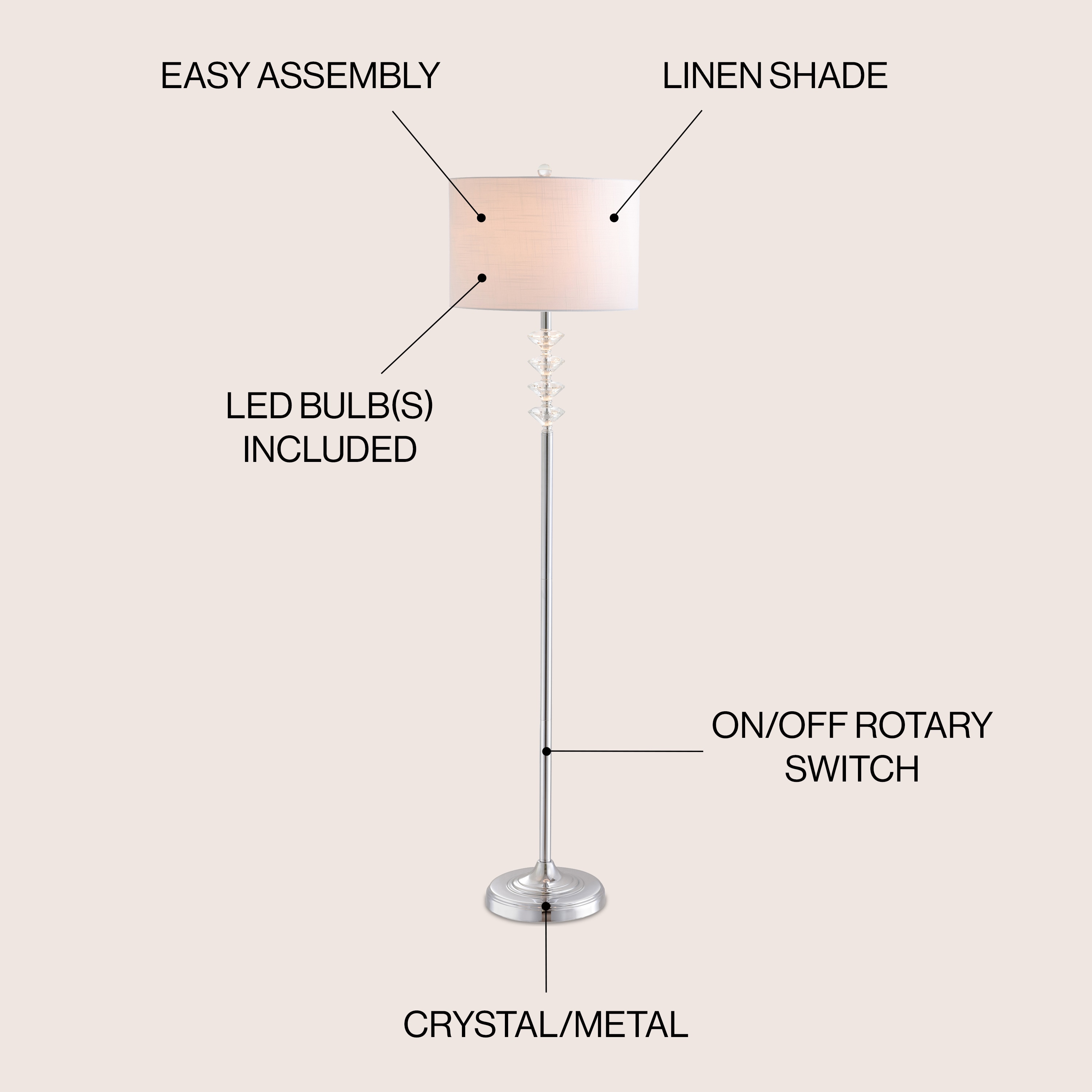 JONATHAN  Y JYL1045A floorlamps - View #3