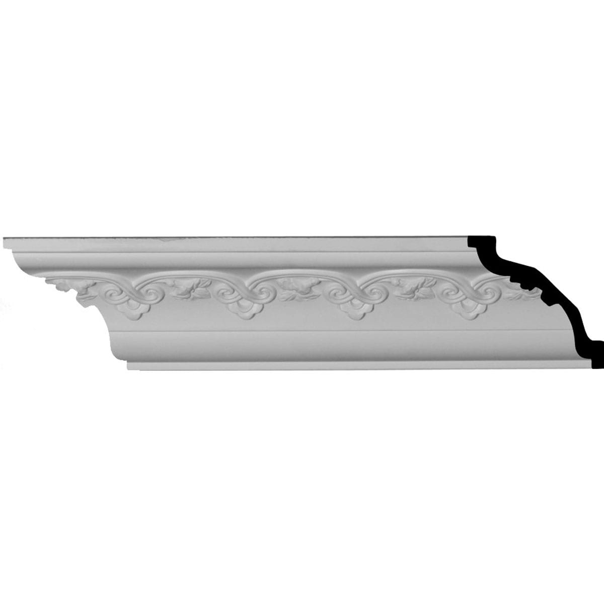 Ekena Millwork MLD03X04X05LI Lisbon 3-3/8-in x 7-ft 10-1/2-in Primed Urethane MLD03X04X05LI Crown Moulding