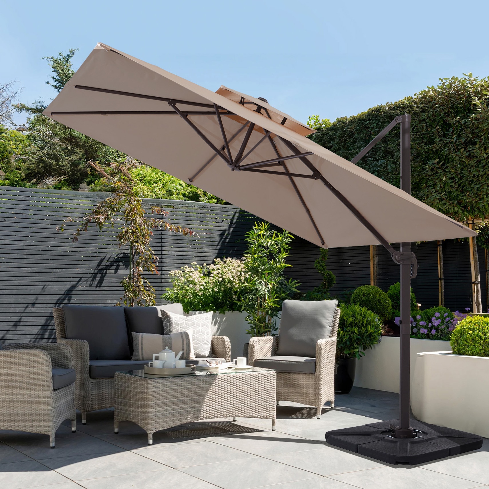 JEAREY 9FT 3 Tier Patio Umbrella Outdoor Market UAE