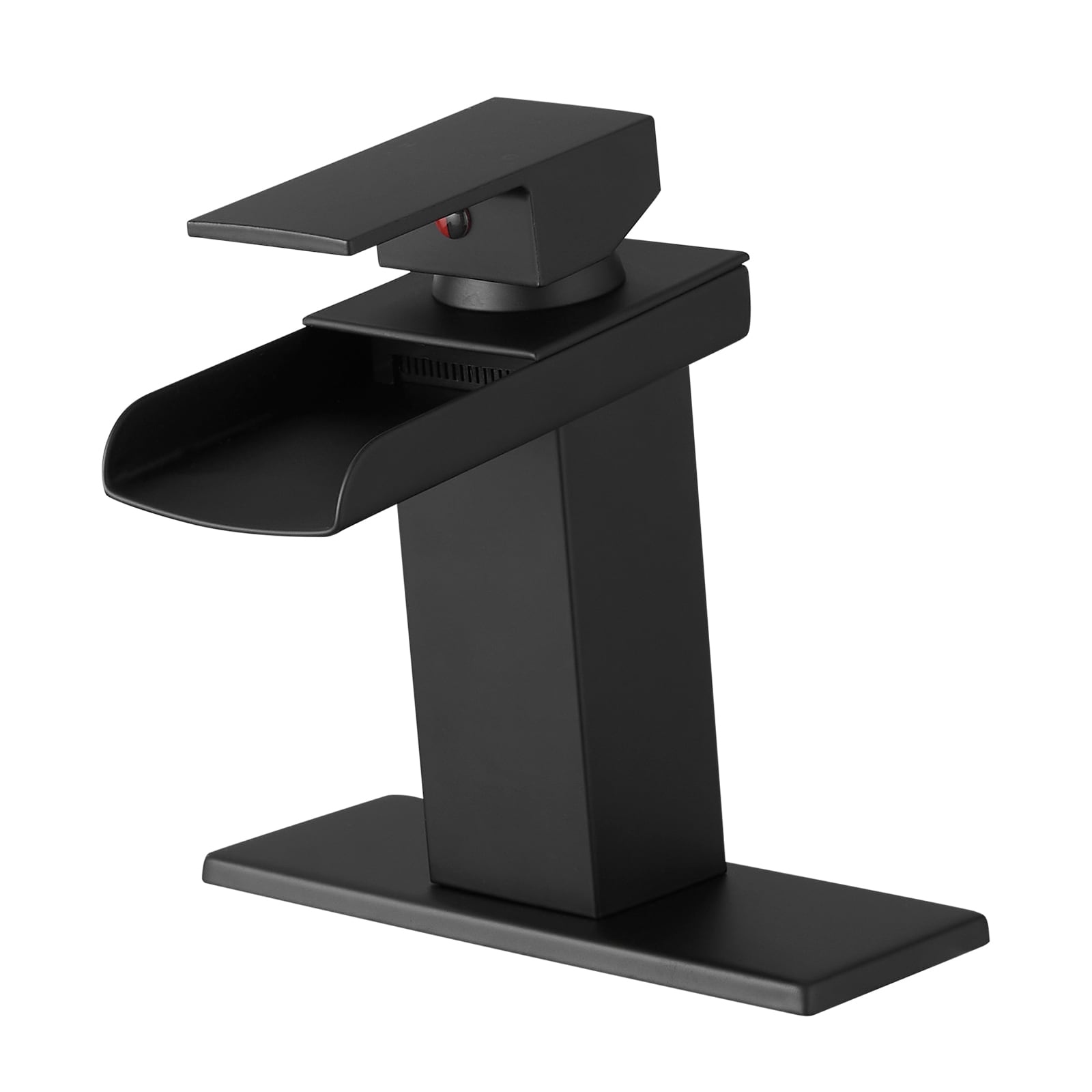 Clihome TWHSA025-5ORB Matte Black Single hole 1-handle Low-arc Commercial/Residential Handle Bathroom Sink Faucet with Deck Plate