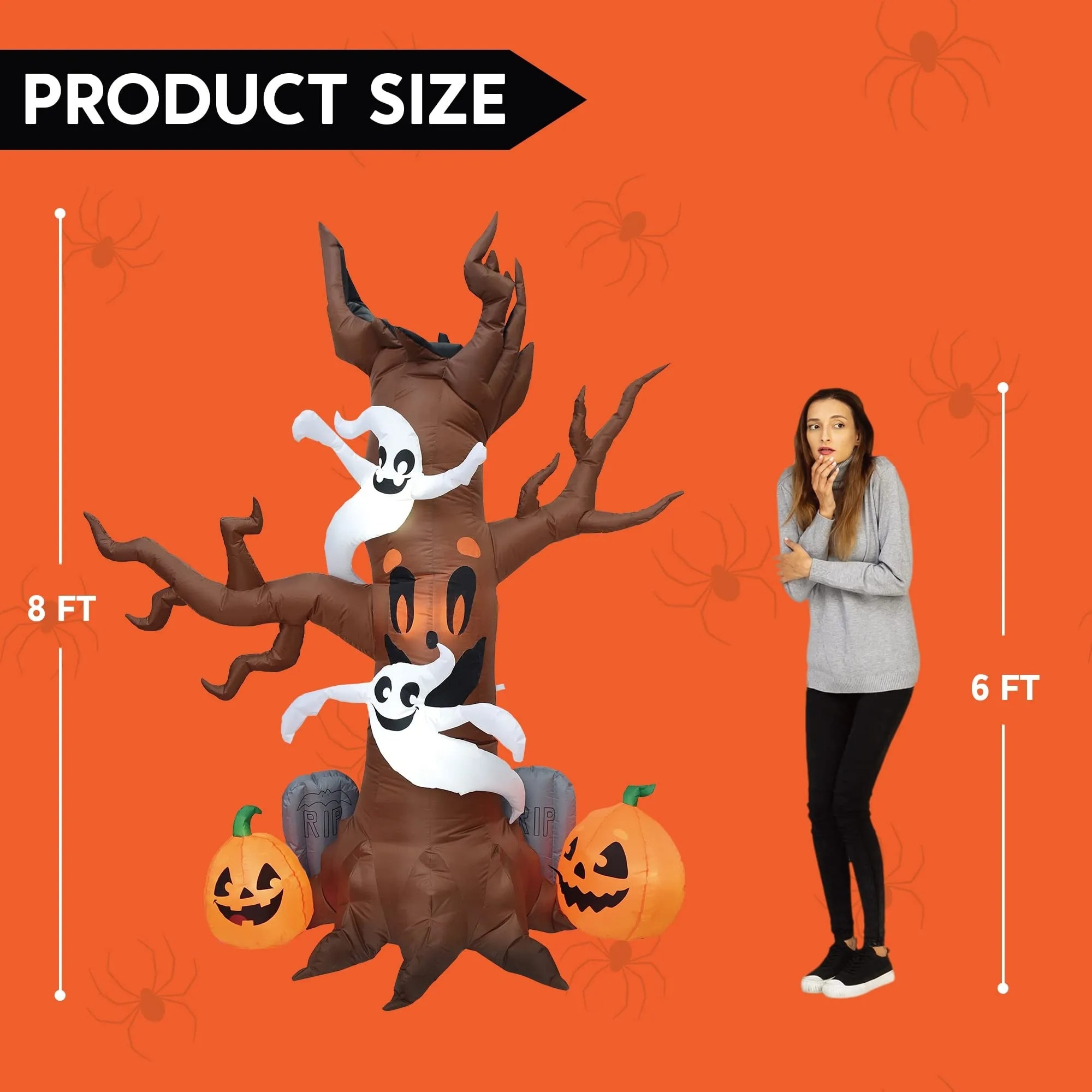 SYNCFUN 8-ft Lighted Tree Inflatable in the Outdoor Halloween ...