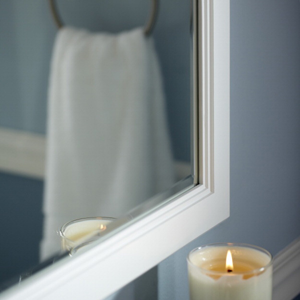 Style Selections Vanover White Bathroom Vanity Mirror In The Bathroom ...