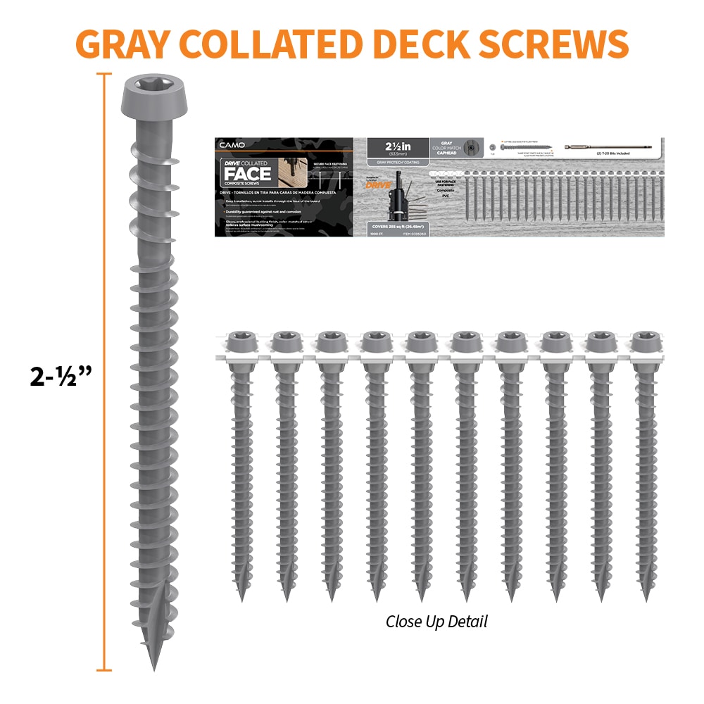 CAMO 0395060 #10 x 2-1/2-in Composite Deck Screws ( 1000 -Per Box )