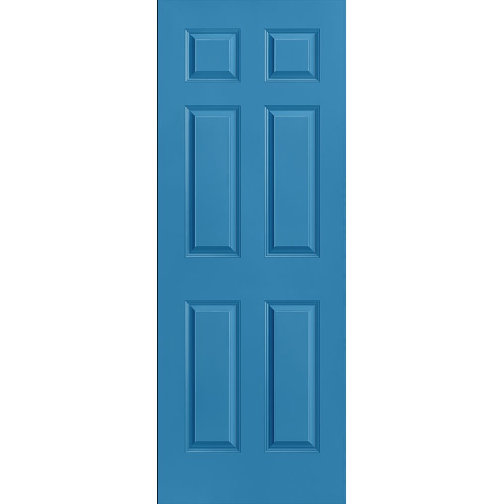 Masonite 1317293 Traditional 30-in x 80-in Blue Heron 6-panel Smooth Solid core Prefinished Molded composite Slab Door