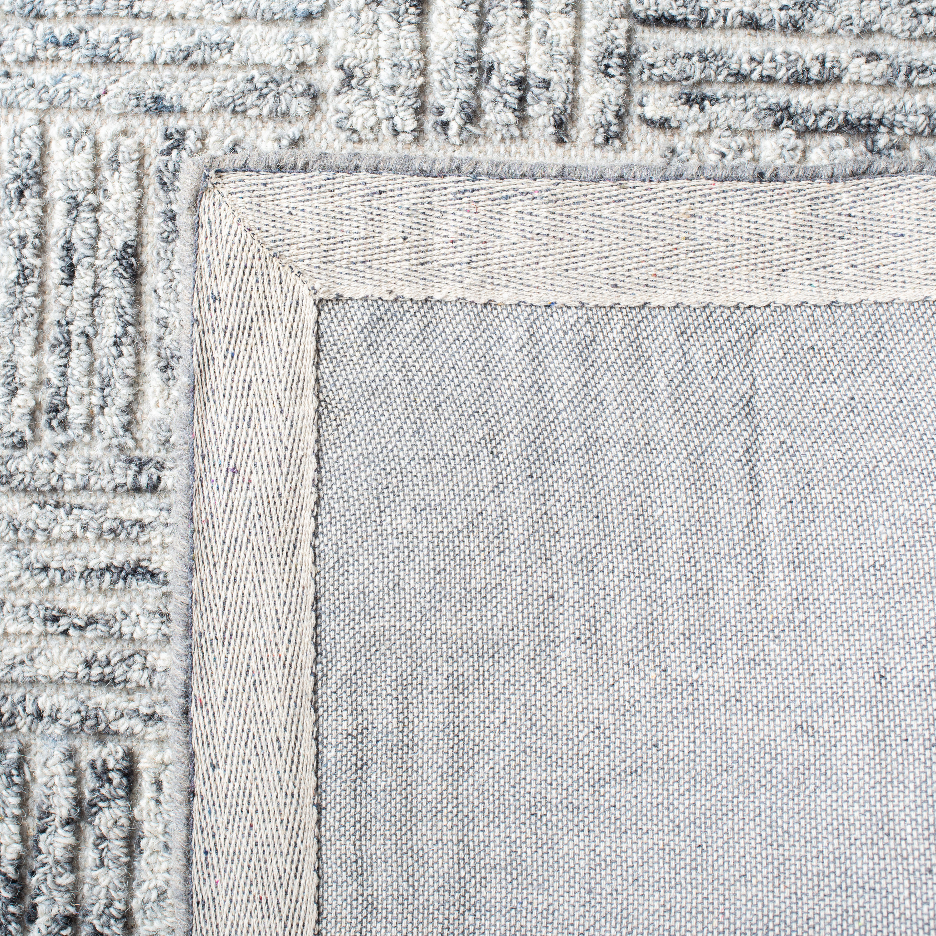 Gray Hand-Tufted Wool Rectangular Area Rug 5' x 8'