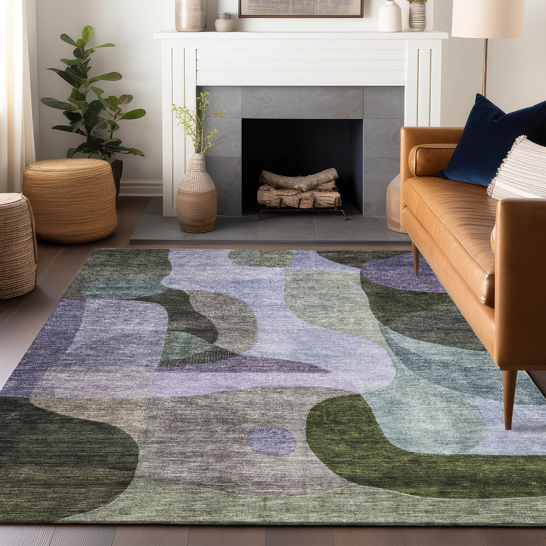 Addison Rugs ACN1119OL10X14 Chantille ACN1119OL 10 x 14 (ft) Loomed Olive Rectangular Indoor/Outdoor Geometric Machine washable Pet Friendly Area rug