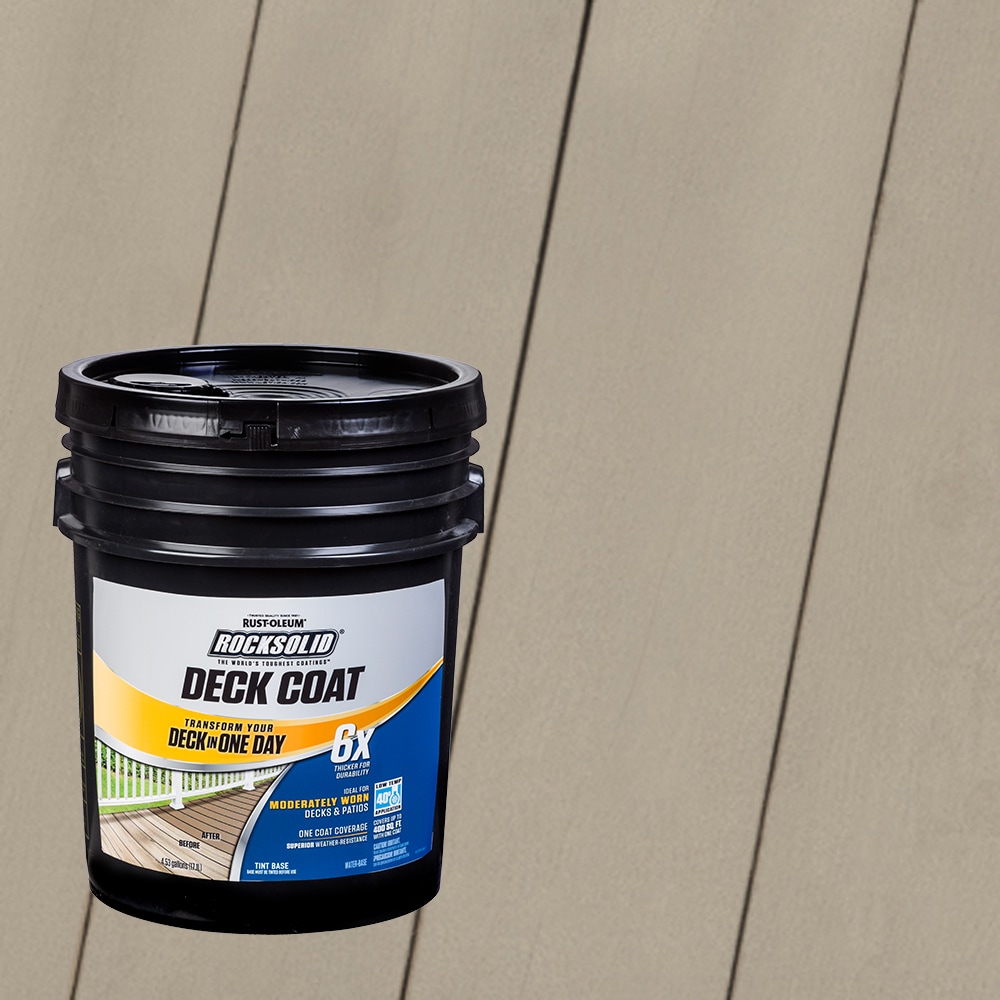 Rust-Oleum 319678T RockSolid 6X Deck Coat Pre-Tinted Brownstone Solid Exterior Wood Stain and Sealer in One ( 5-gallon )