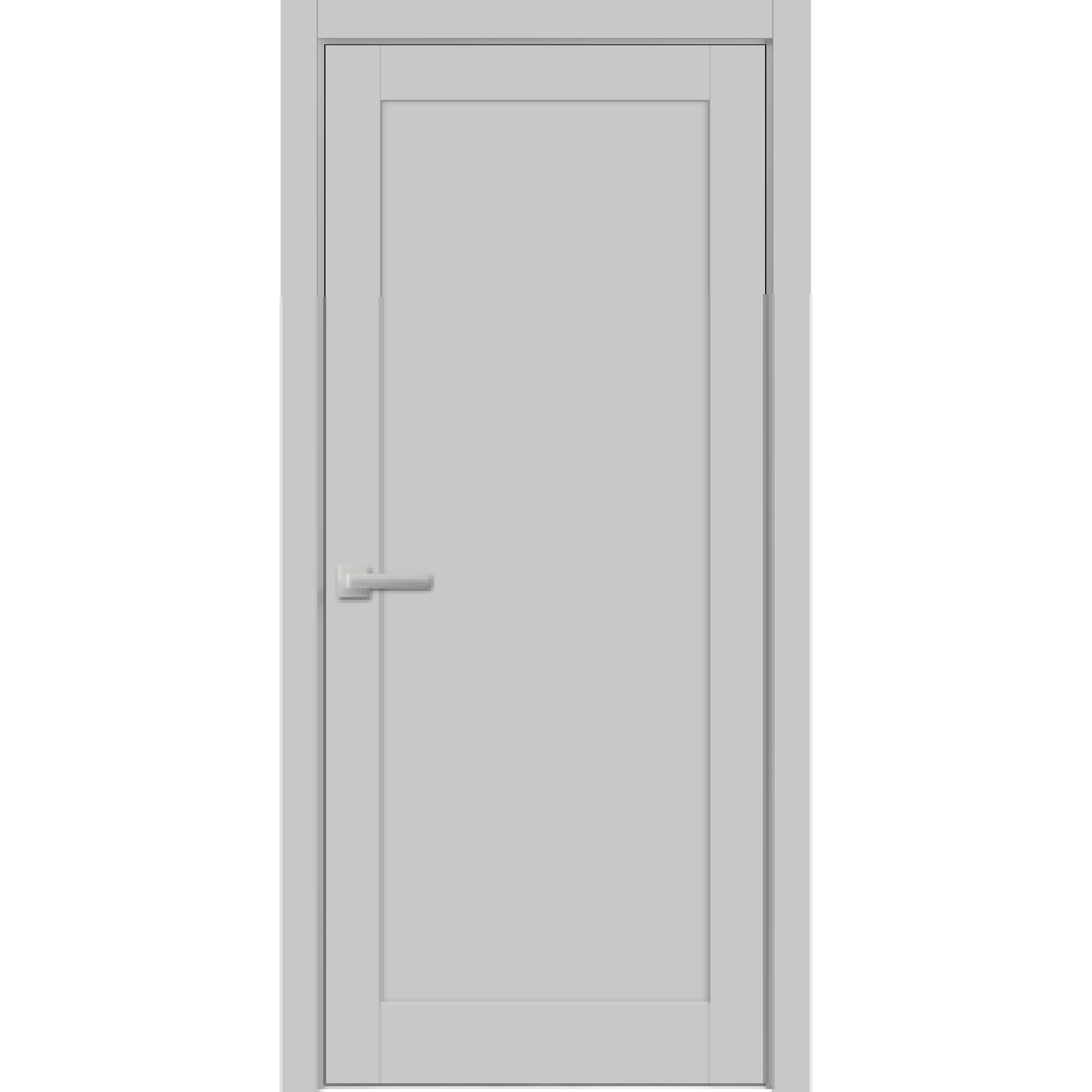 Solid Interior Door with Hardware - Quadro 4111 Matte Grey - Single Panel Frame Trims -32 x 80