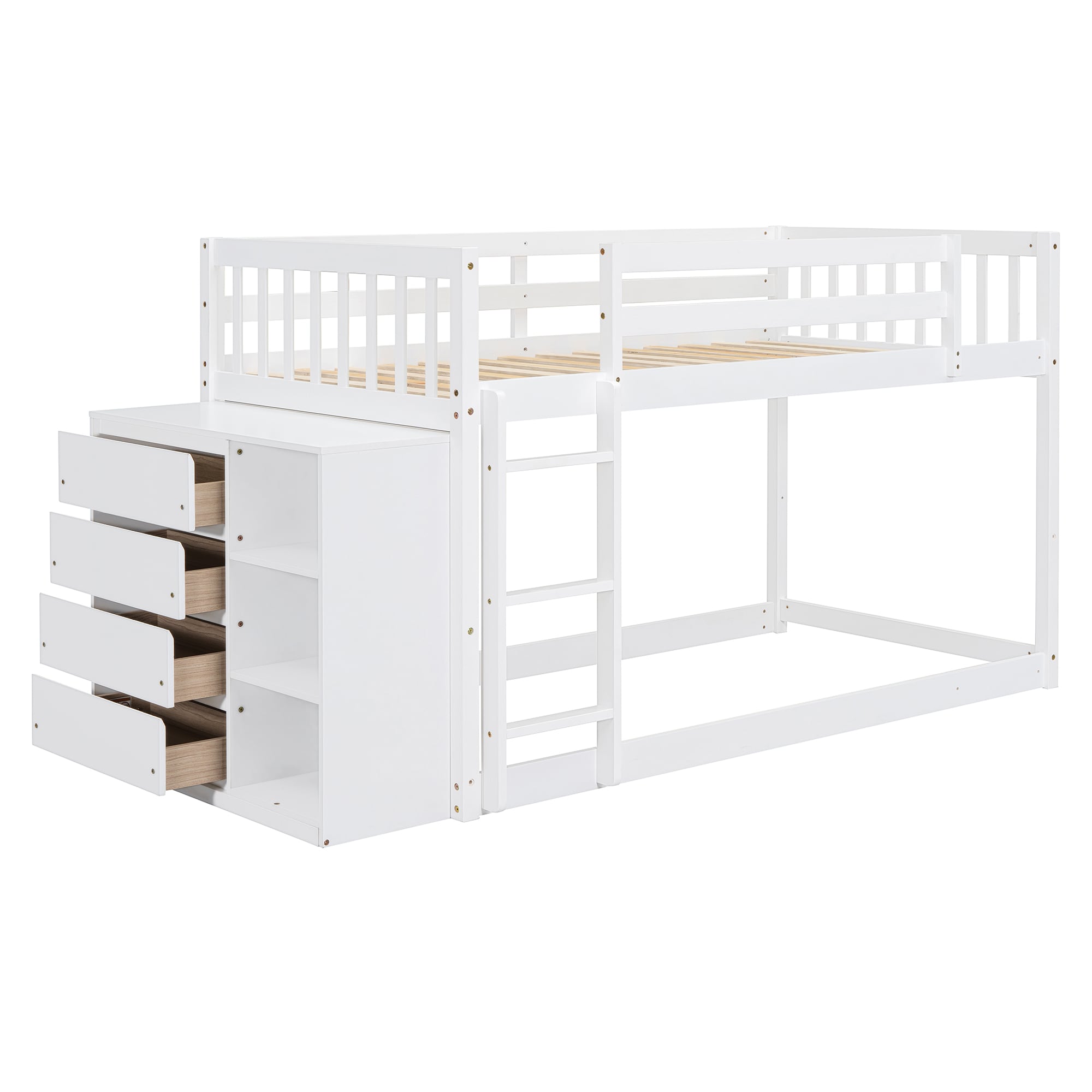Qualler BLE000067K White Twin over twin Bunk Bed