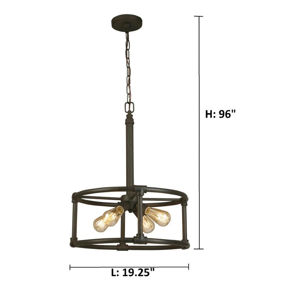 EGLO Wymer 4-Light Bronze Transitional Drum Large Hanging Pendant Light ...