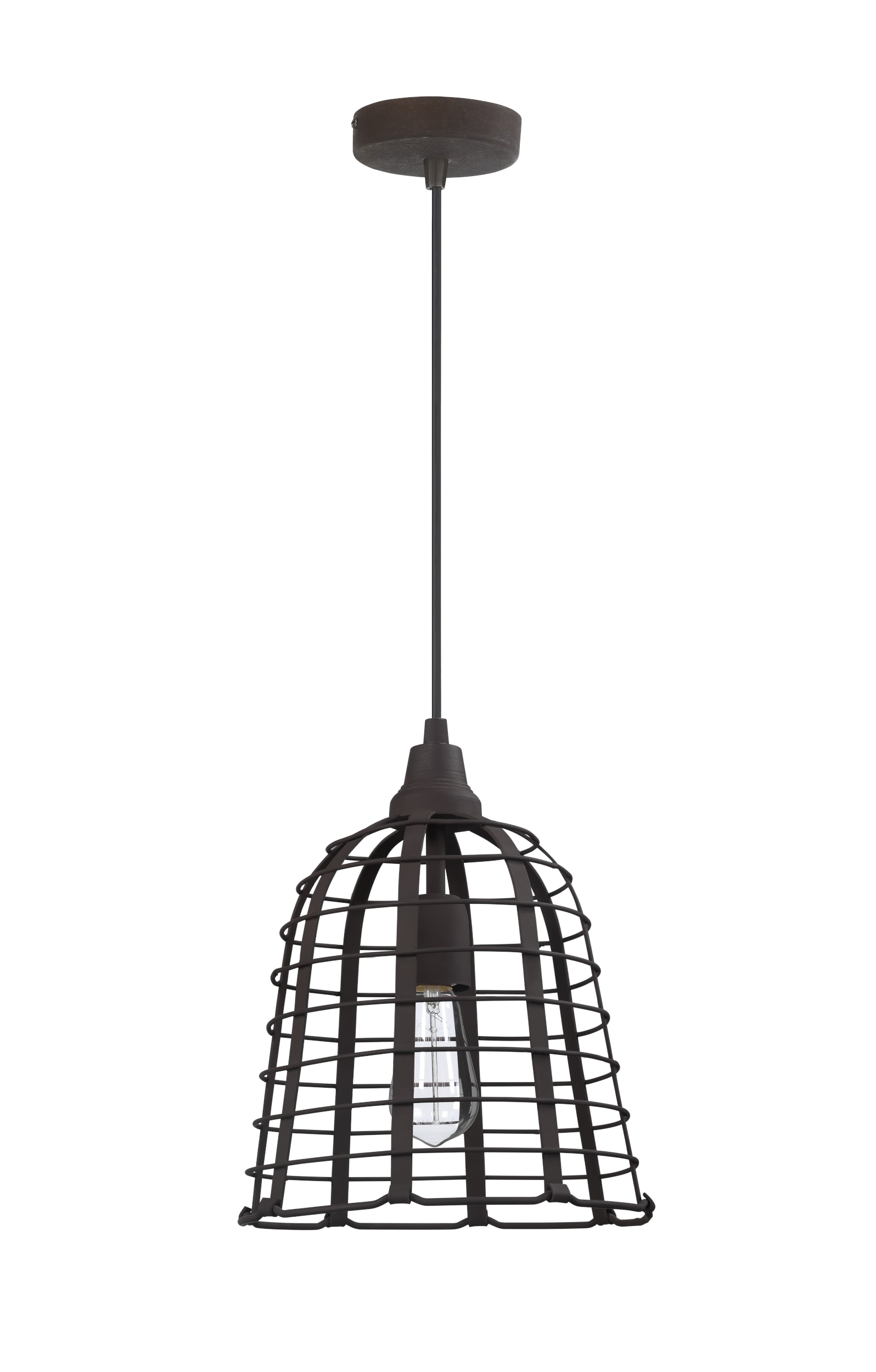 Aspen Creative Corporation 61130-11 Rust Transitional Drum Hanging Pendant Light