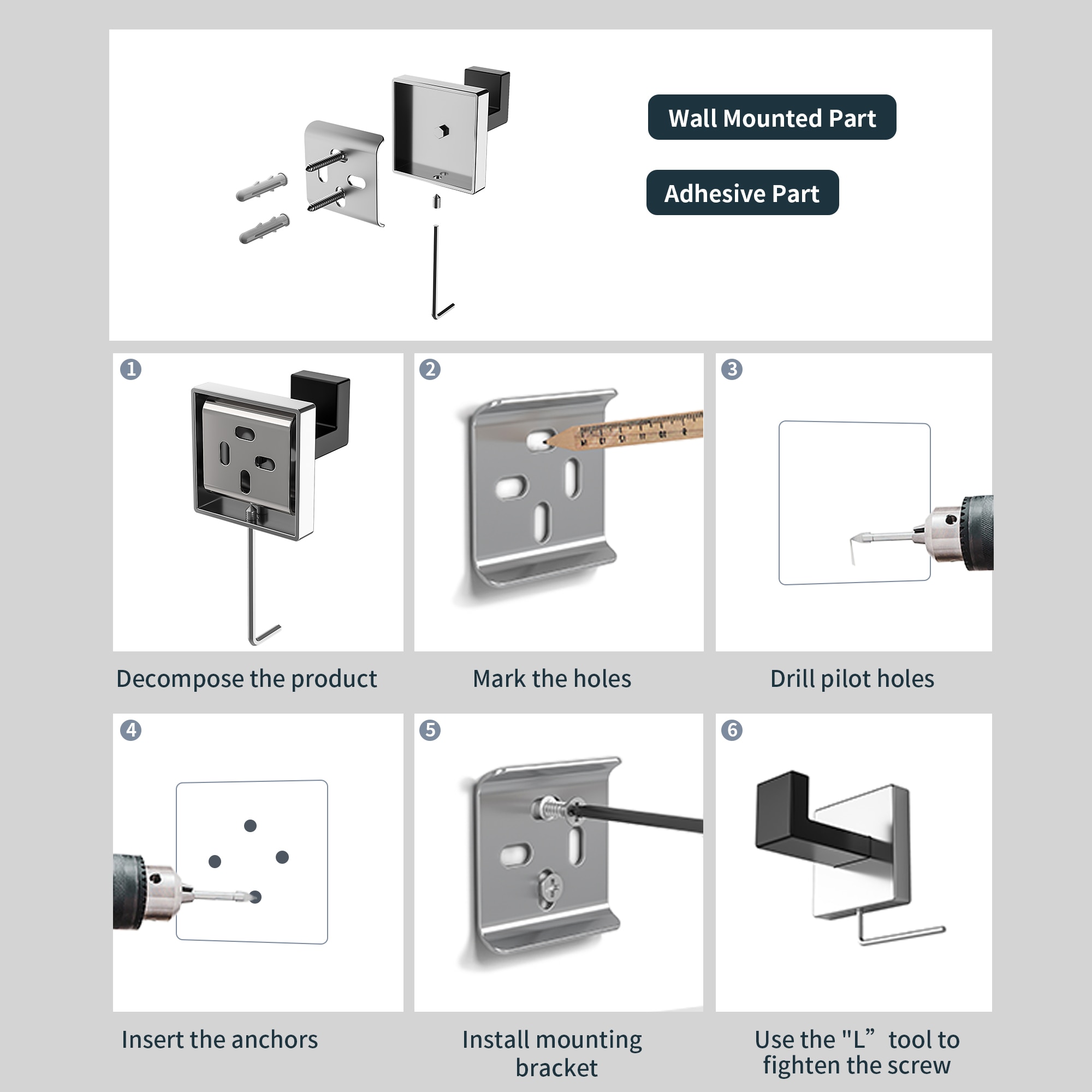 FORIOUS LL19002BCH5A Decorative-Bath-Hardware-Kits - View #15