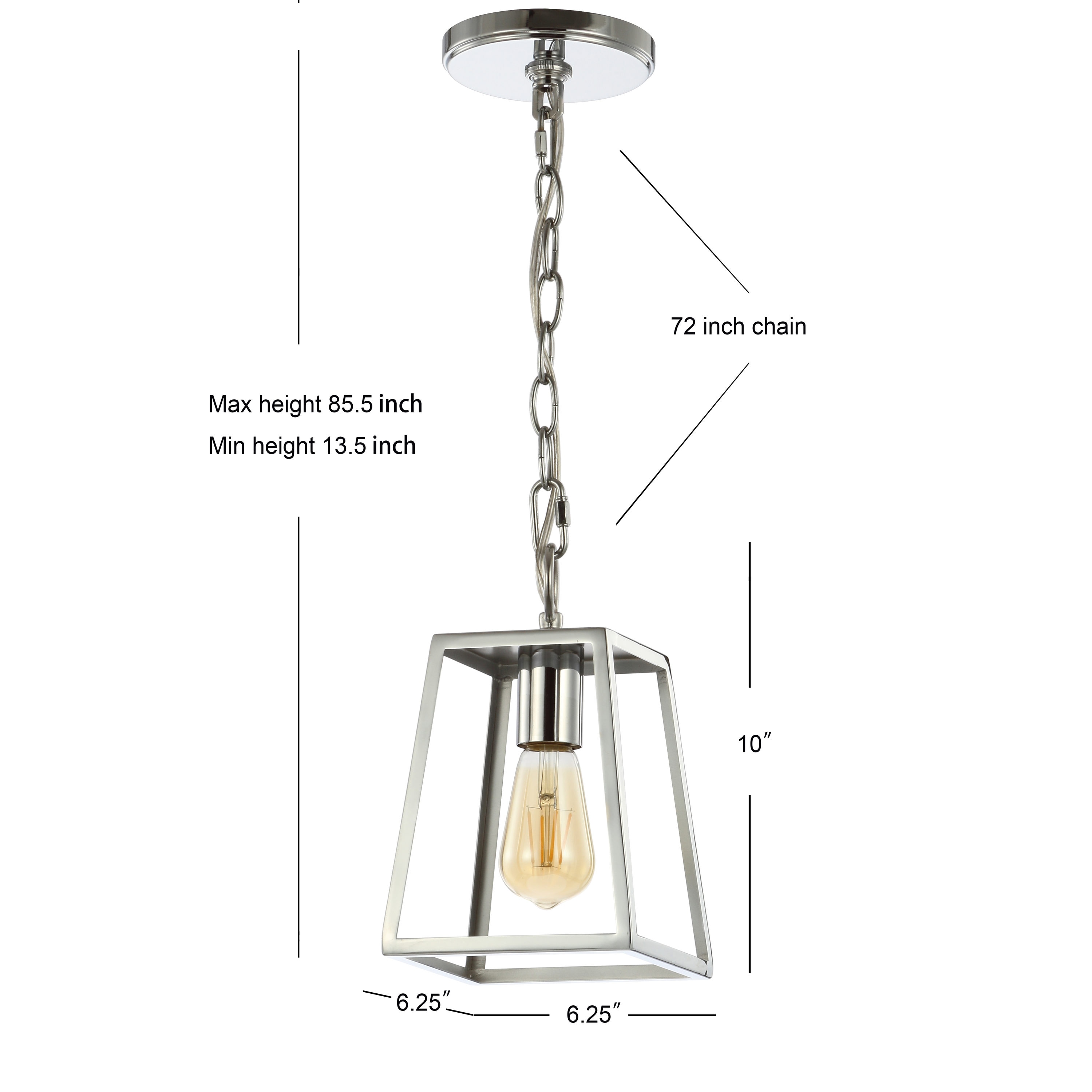 JONATHAN Y Ira Traditional Transitional Chrome Farmhouse Lantern LED ...