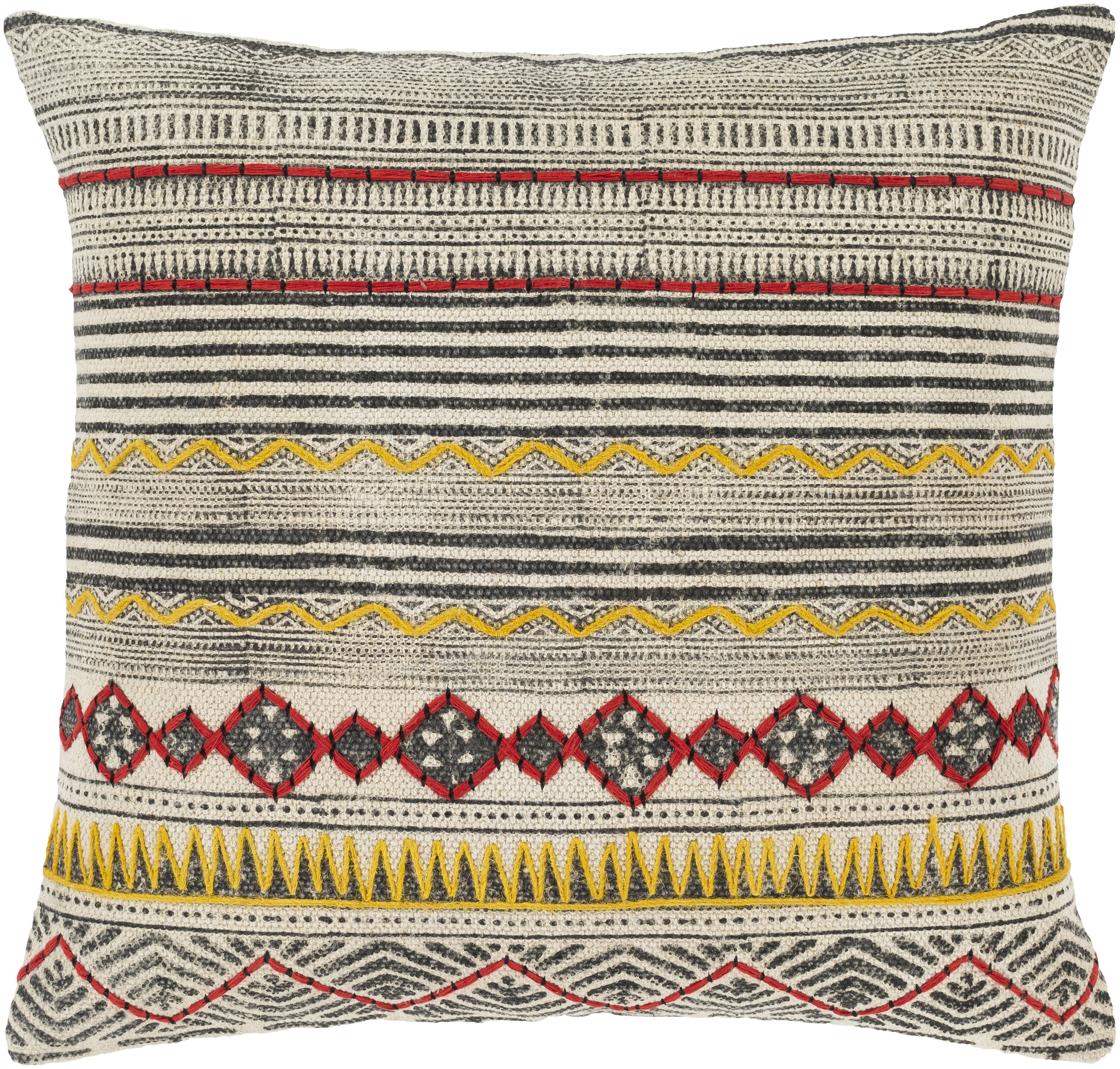 Surya ZYA004-2020D Zoya 20-in x 20-in Yellow Indoor Decorative Pillow
