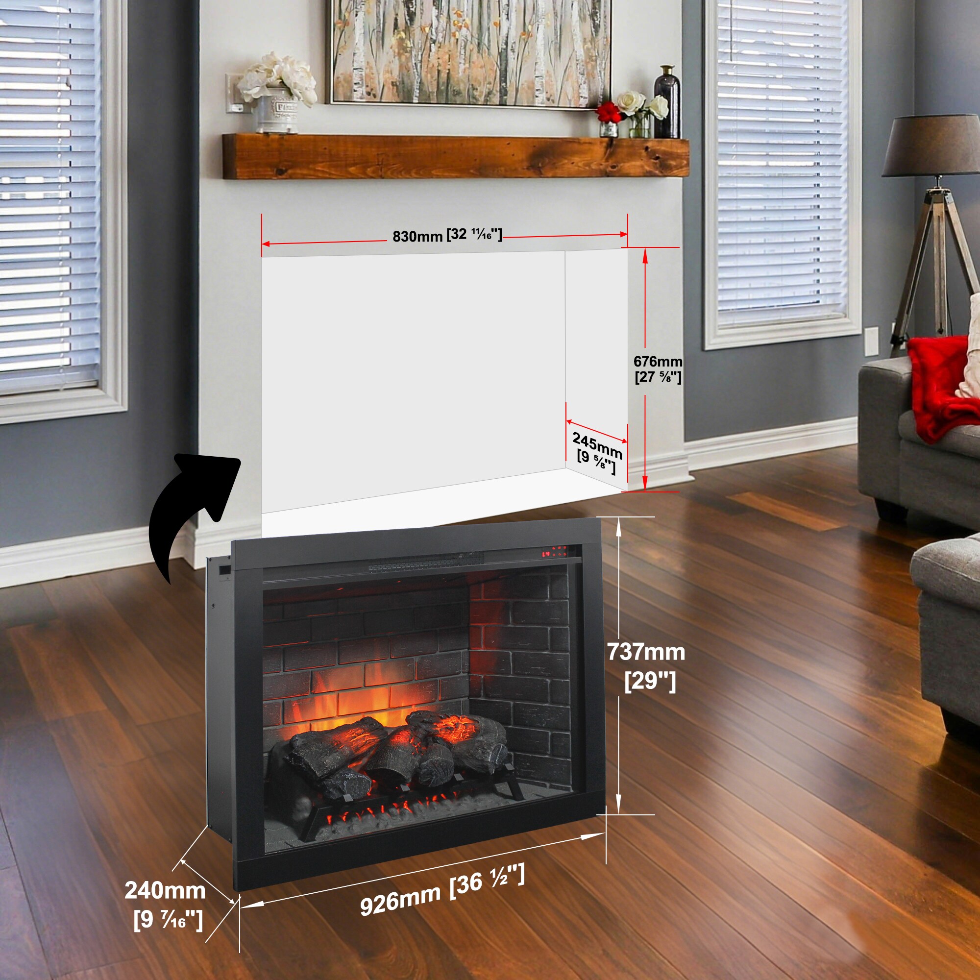 Bybafun YC0700005 Electric-Fireplace-Fireboxes - View #4