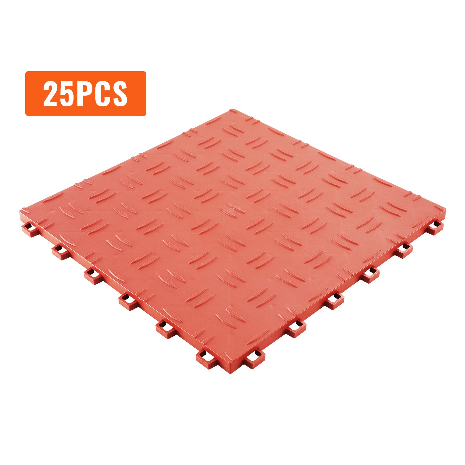 Red Polypropylene Interlocking Garage Flooring Tiles, 12'' x 12''