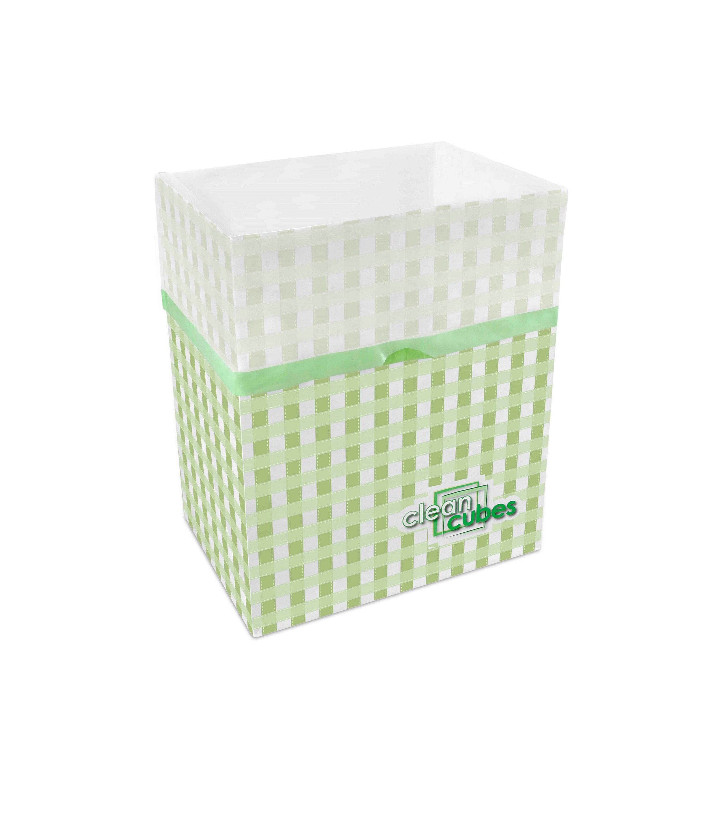 Clean Cubes CC1004-A 10-Gallon Green Gingham Outdoor Recycling Bin