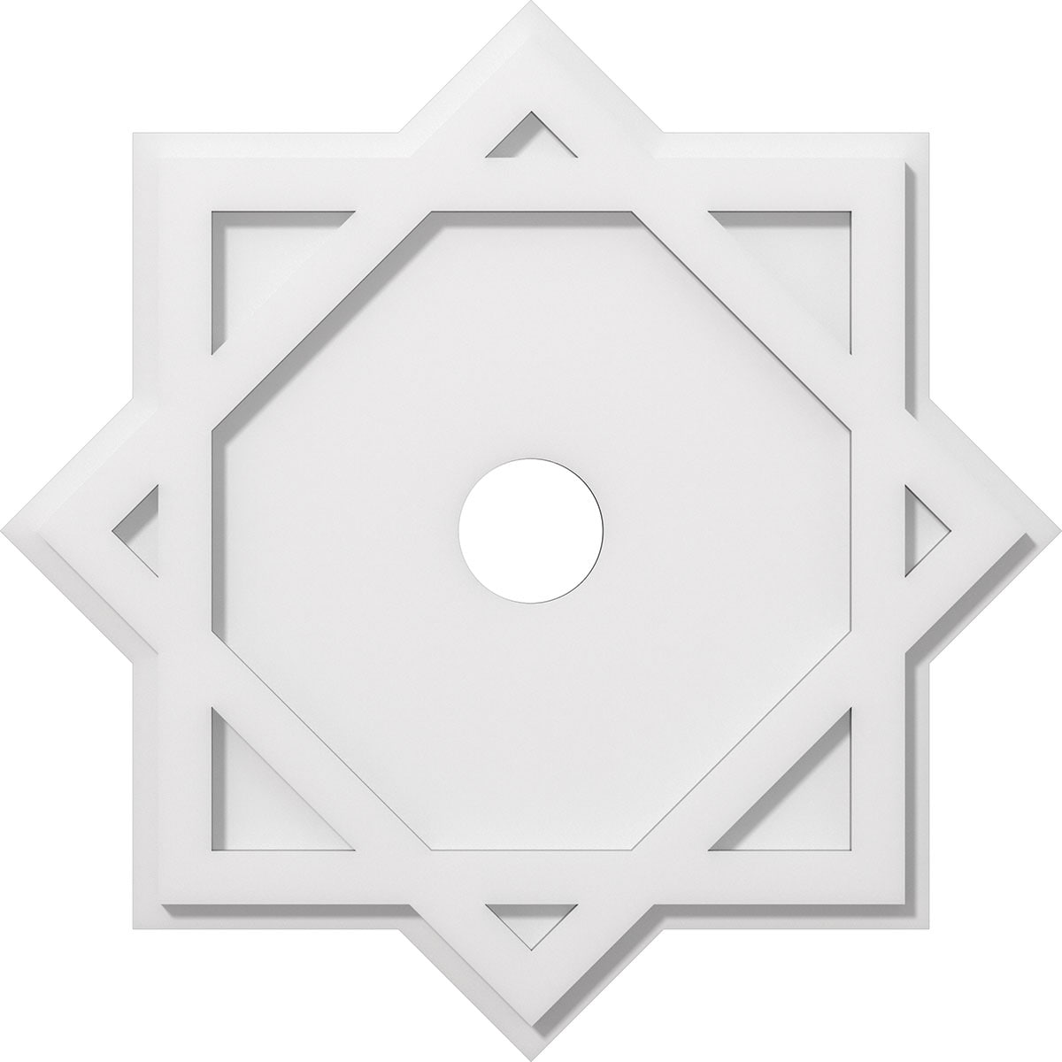 Ekena Millwork CMP22AL-03000 Axel 22-in W x 22-in L Contemporary White PVC Whole Ceiling Medallion