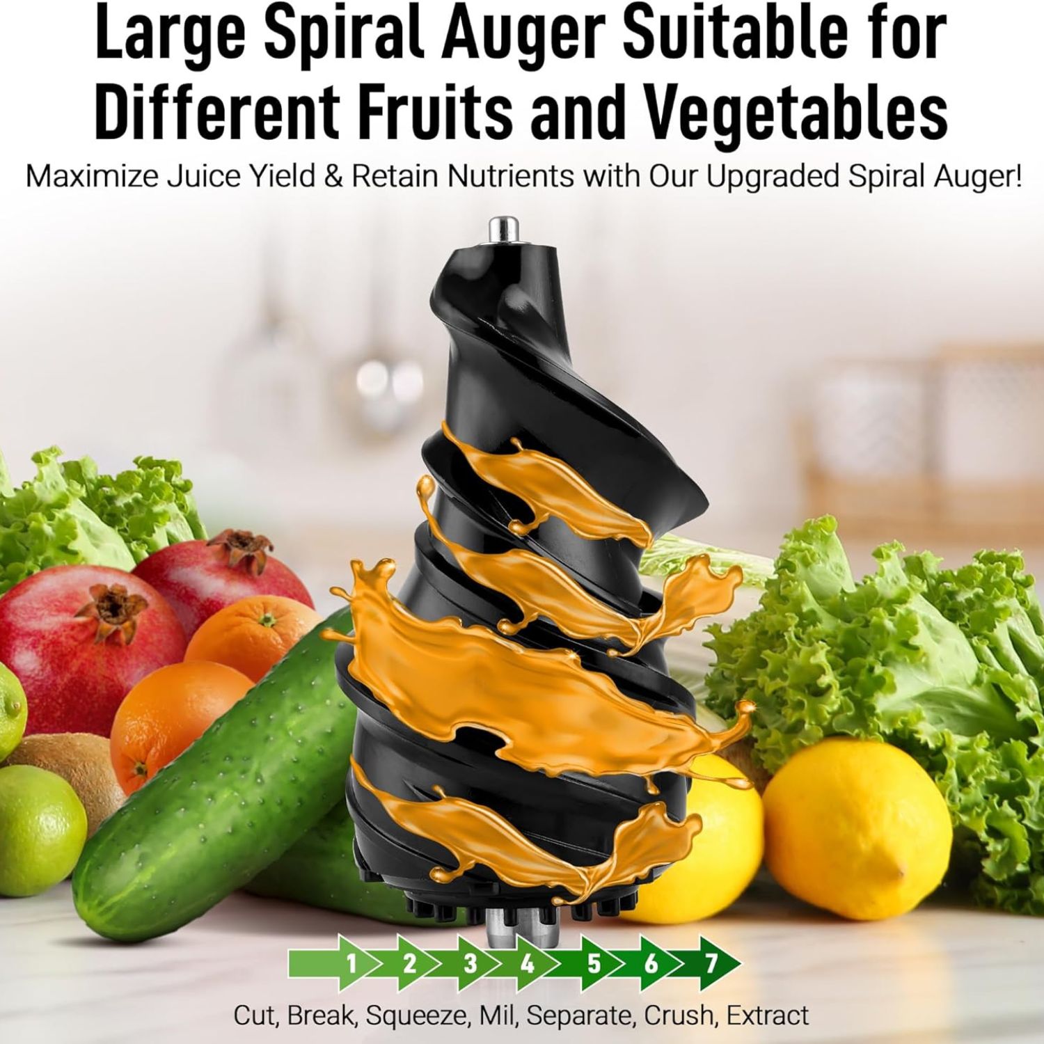 Zulay Kitchen Fruit Press Machine Masticating Juicer High Yield