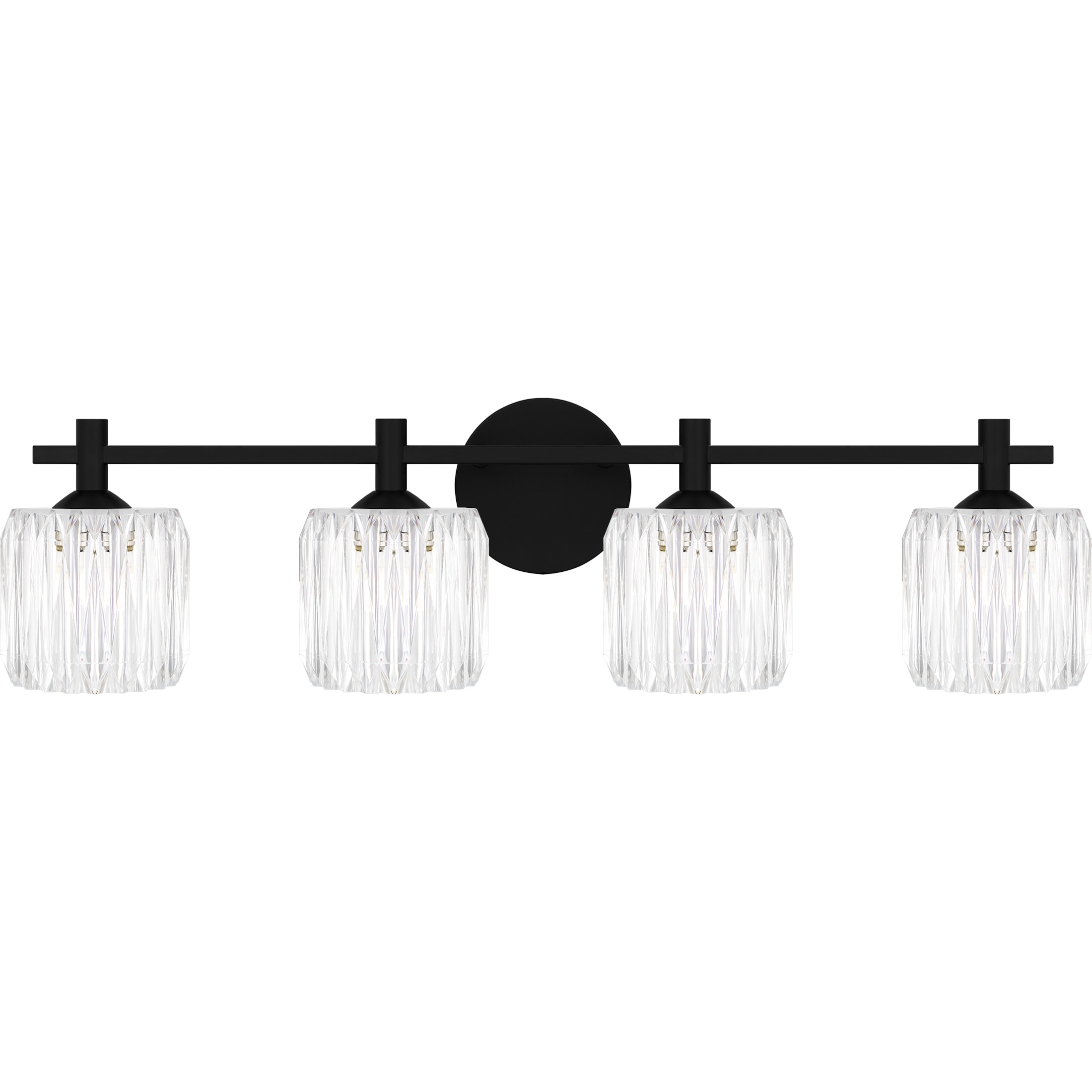 Quoizel Spade 29.75-in 4 Light Matte Black Glam Bathroom Vanity light